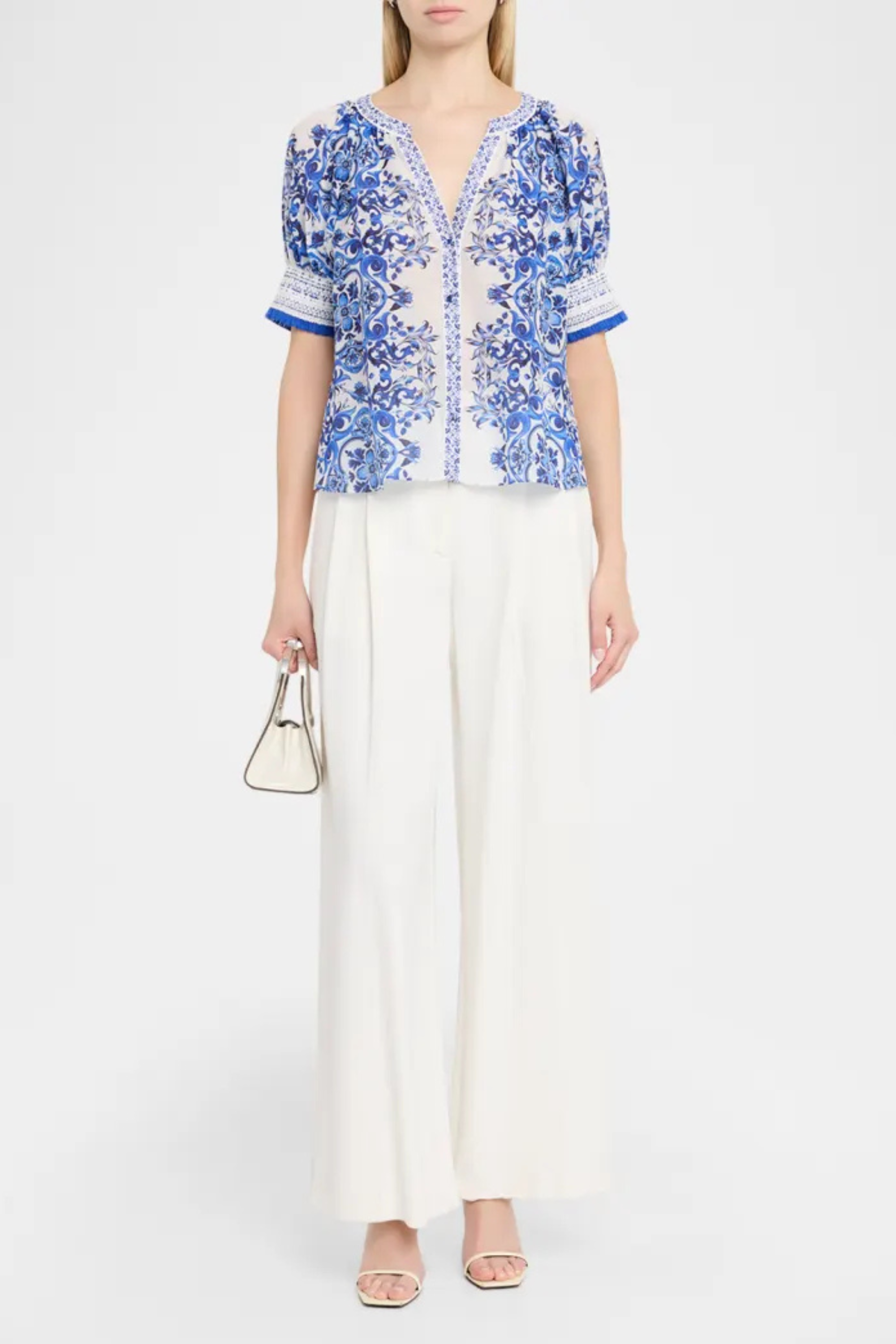 Alice + Olivia Thalia Puff Sleeve Blouse