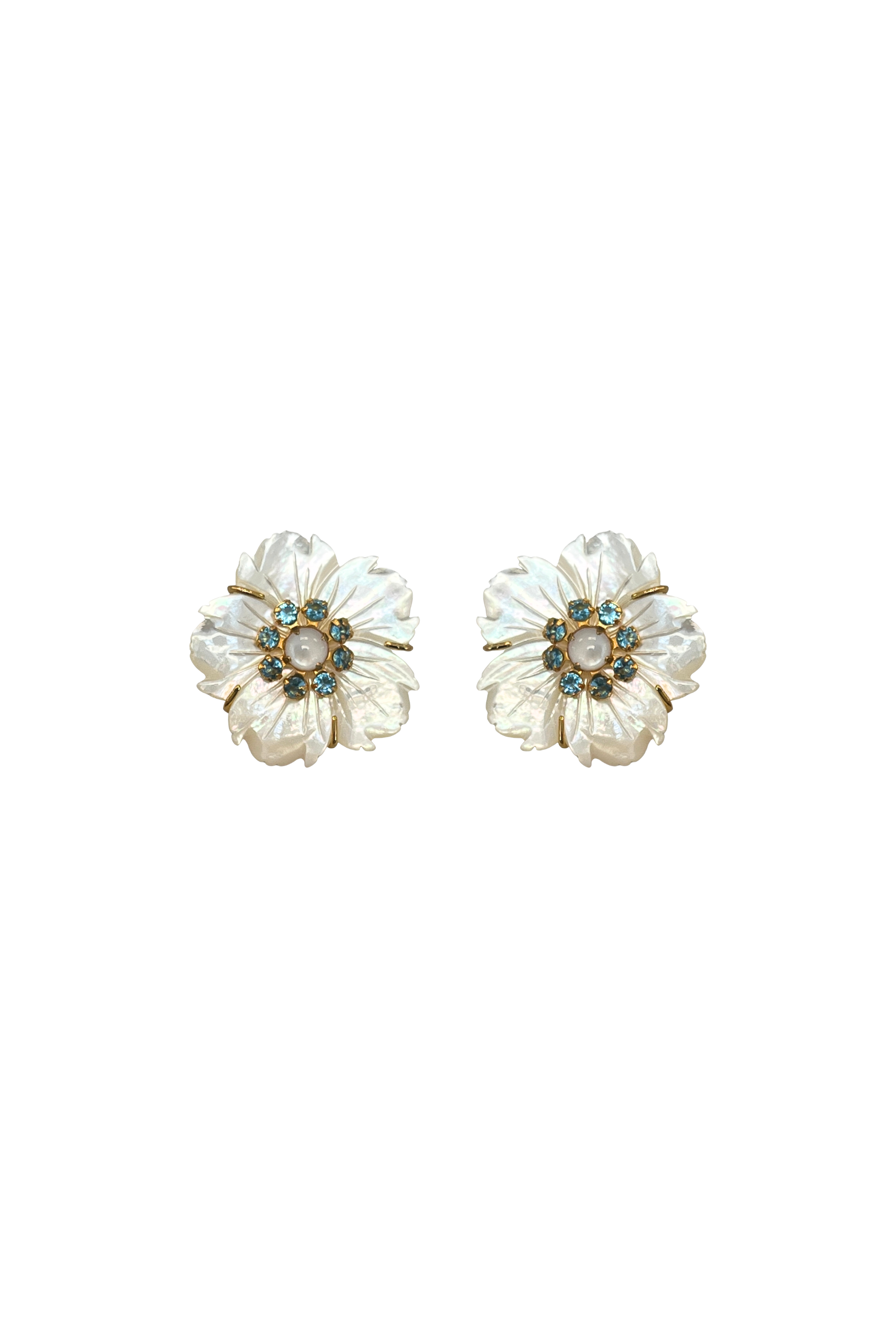 Bounkit Carved Flower Earring
