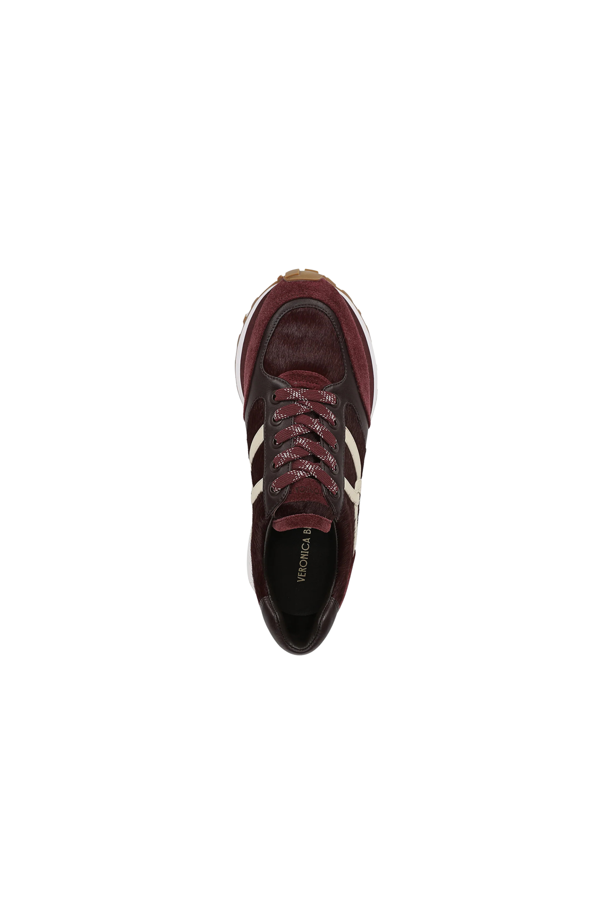 Veronica Beard Valentina Sneaker Burgundy Calf-Hair