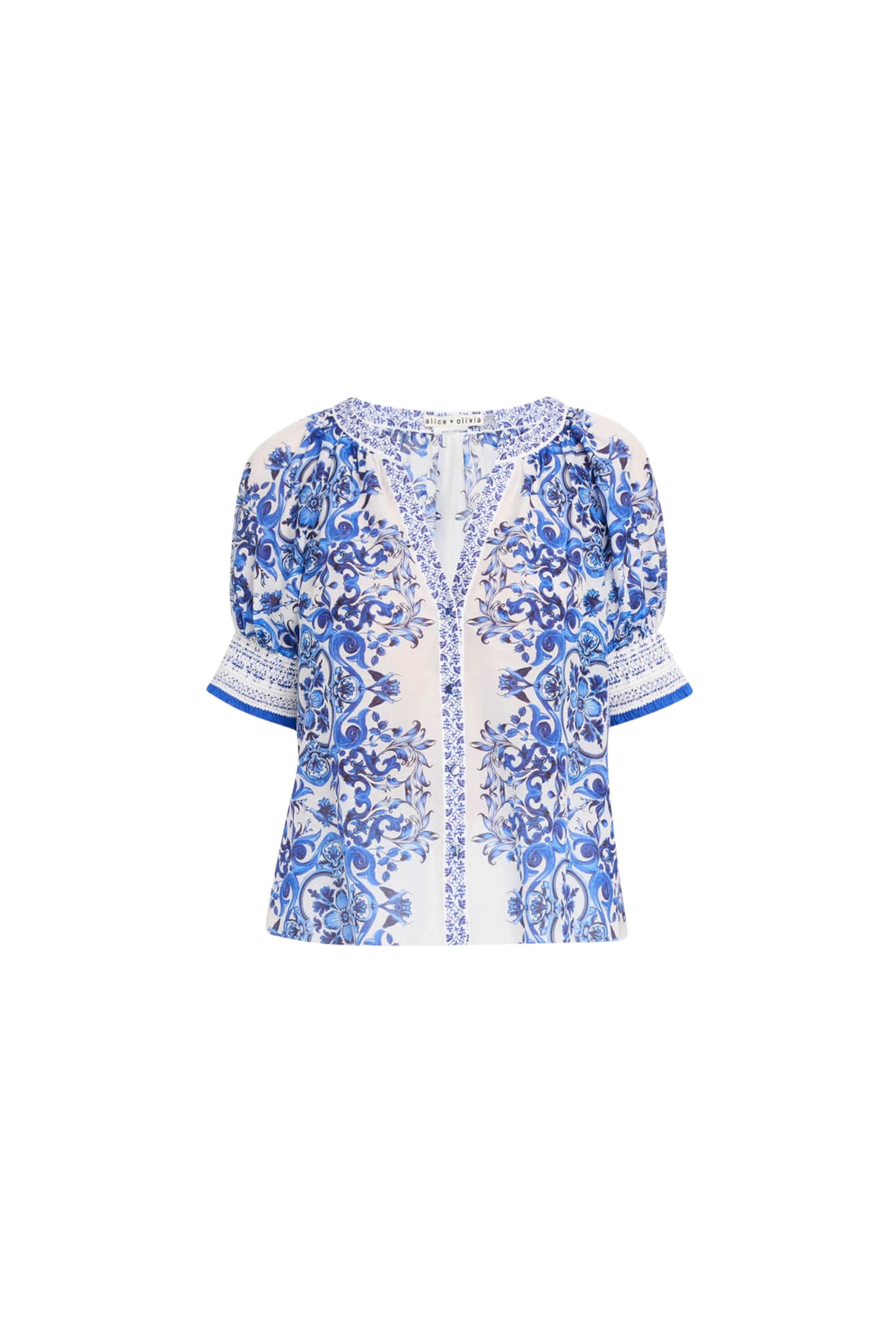 Alice + Olivia Thalia Puff Sleeve Blouse