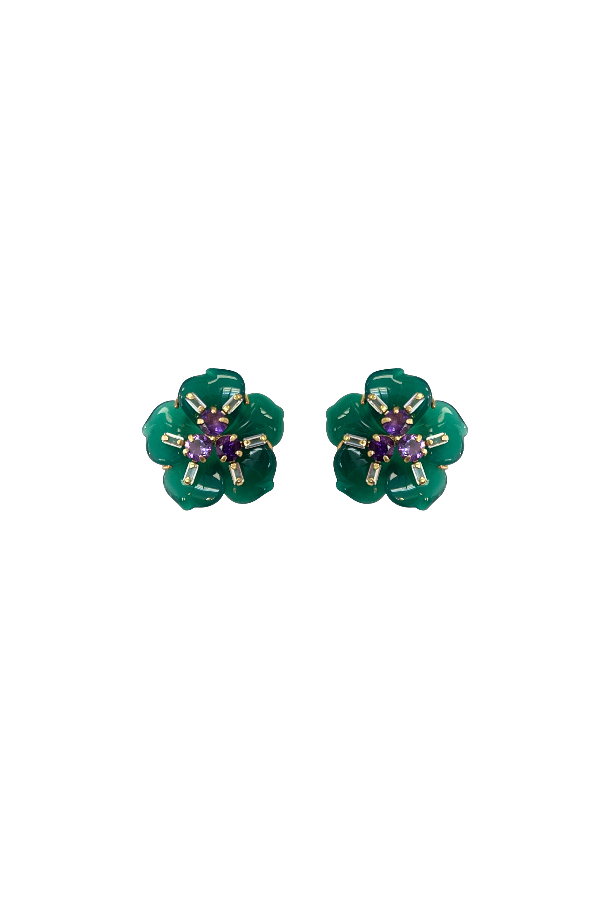 Bounkit Carved Flower Earring