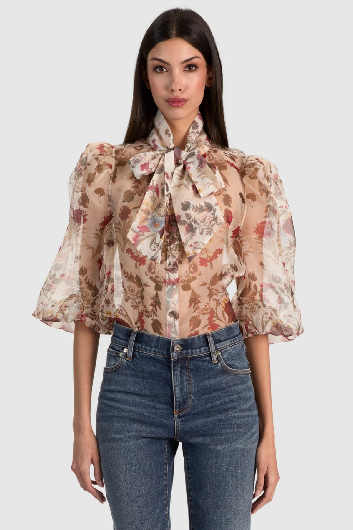 Alice + Olivia Brentley Tie Neck Blouse