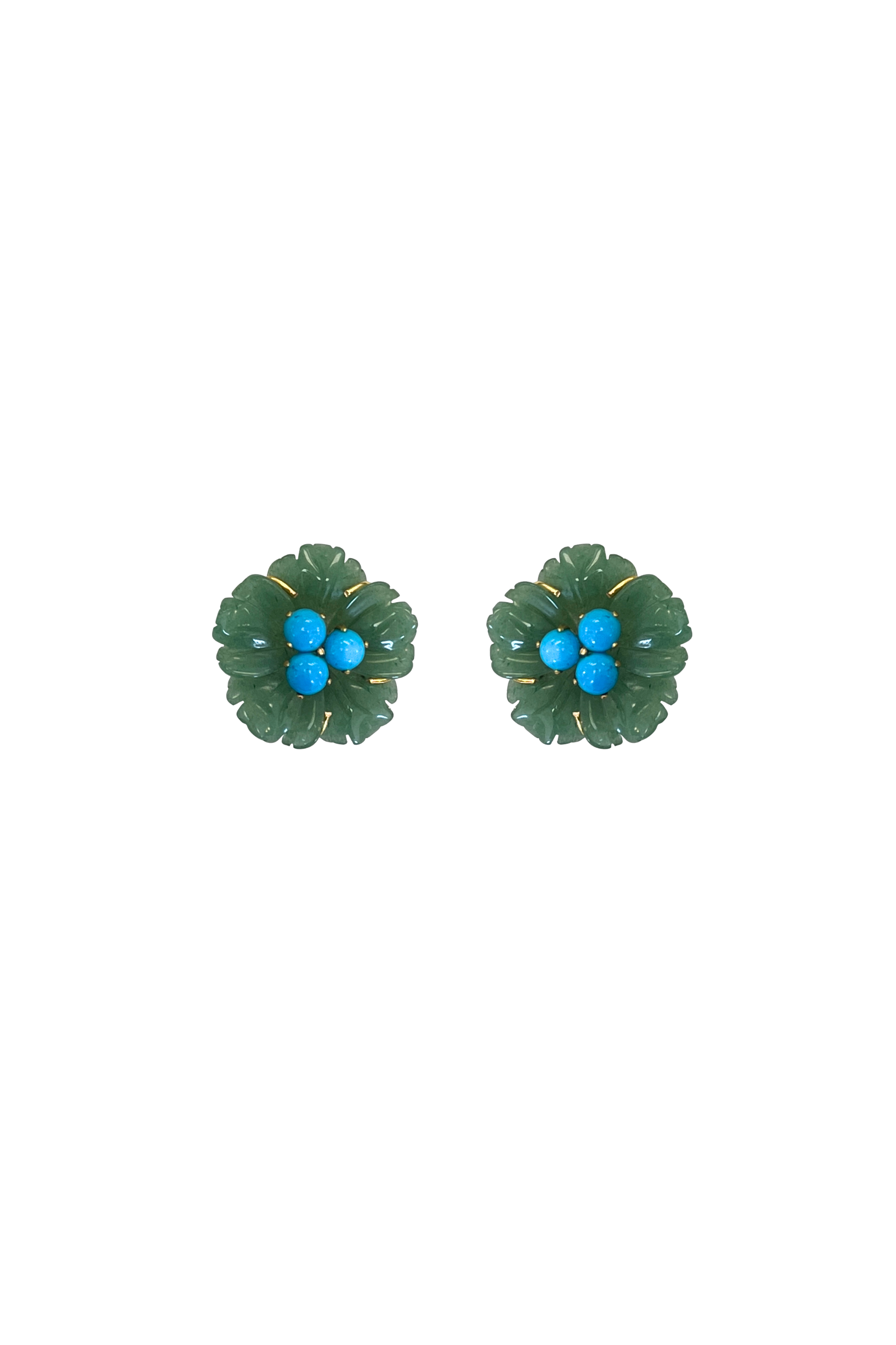 Bounkit Carved Flower Earring