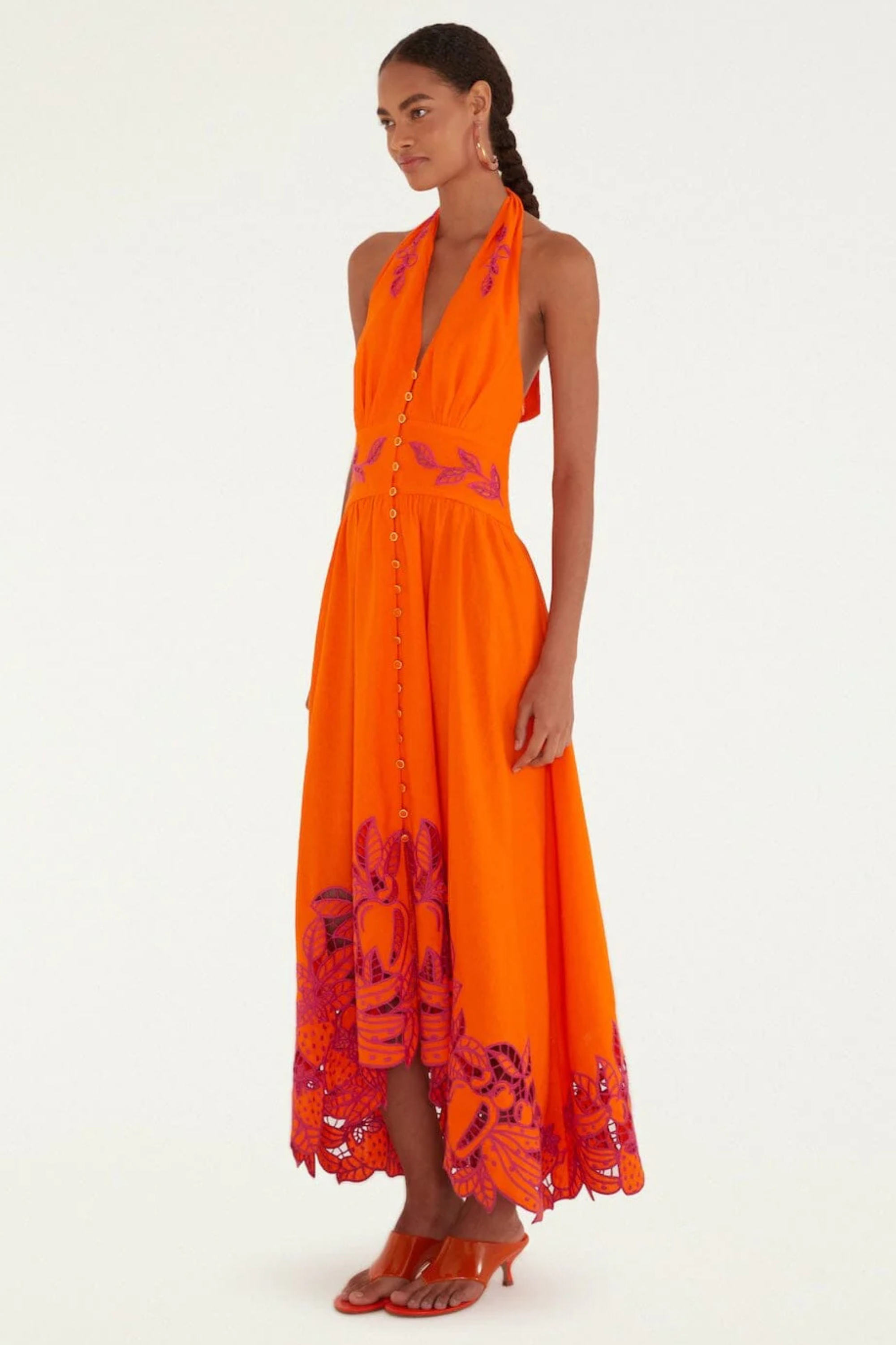 Farm Rio Fruit Richiliuer Buttoned Maxi Dress