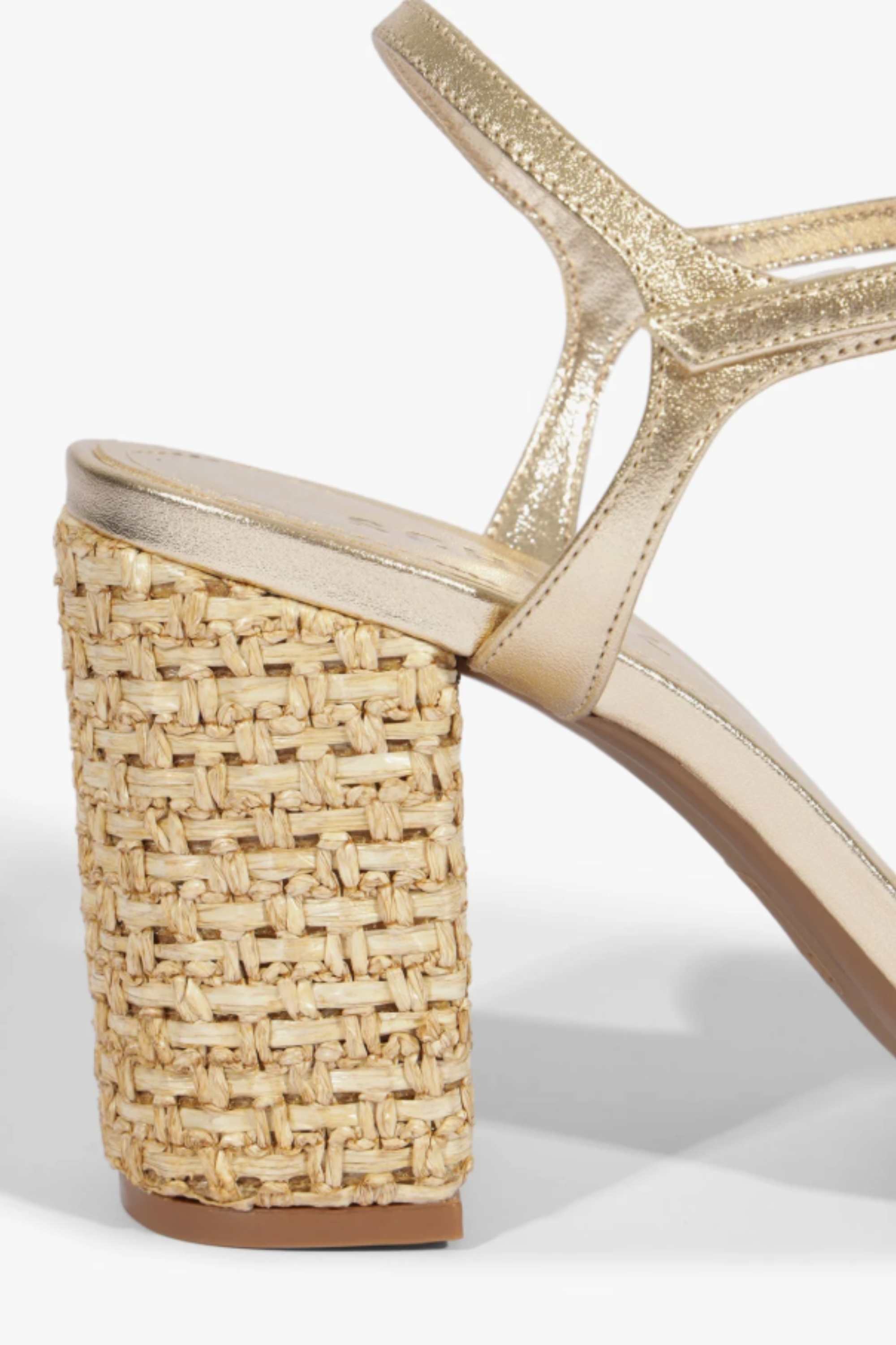 Schutz Keefa Raffia High Block Heel
