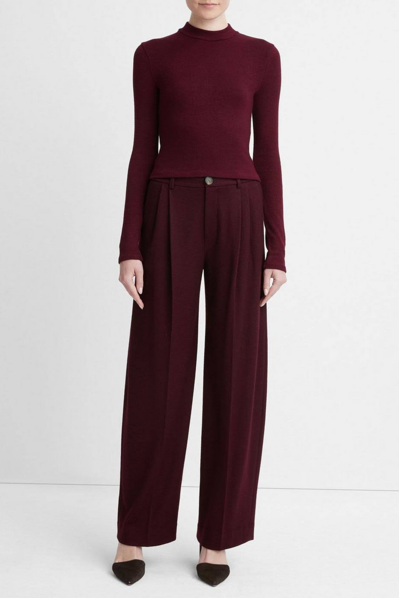 Vince Cozy Wool Pleated Pant