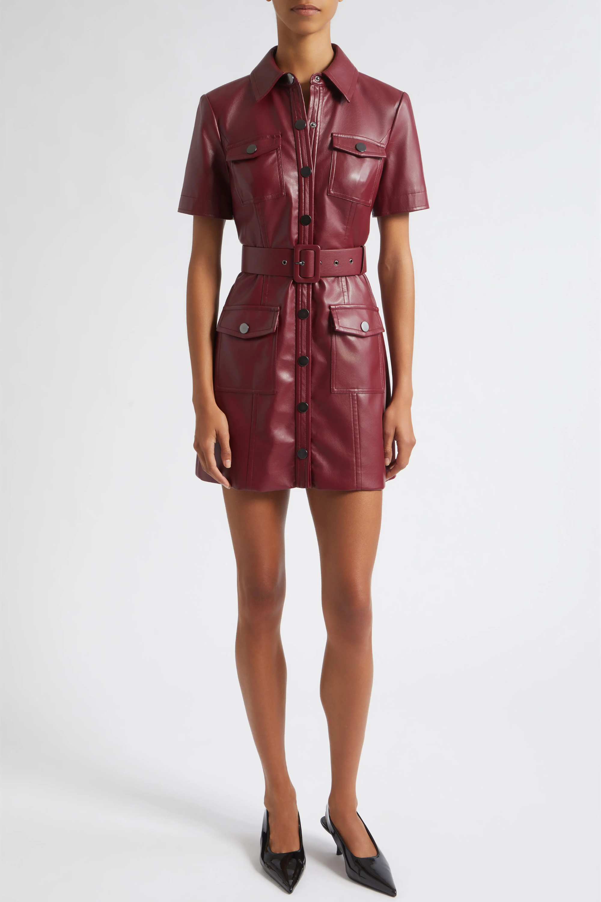 Lydia Short Sleeve Snap Mini Dress
