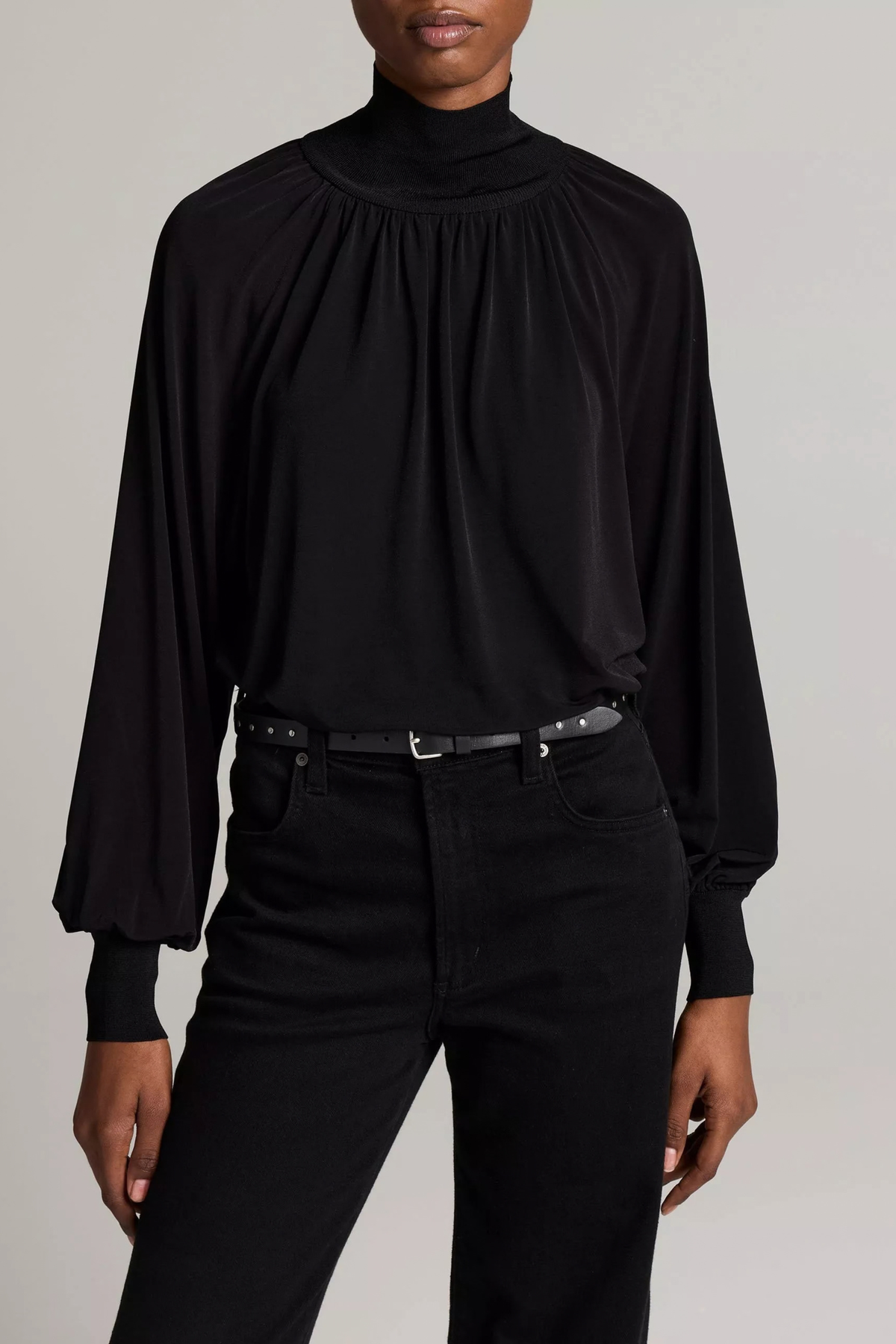 Vince Rib Trim L/S Gathered Turtle