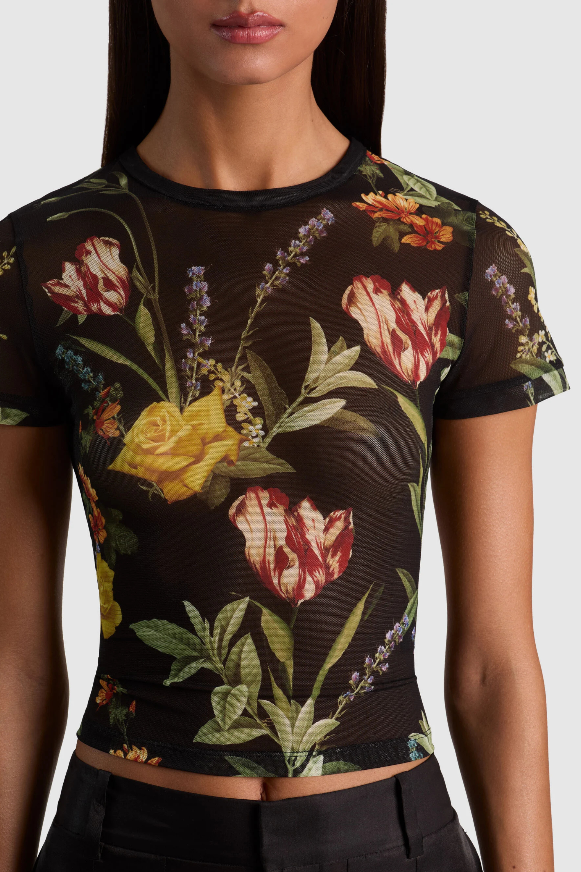 Alice + Olivia Crewneck Floral Tee