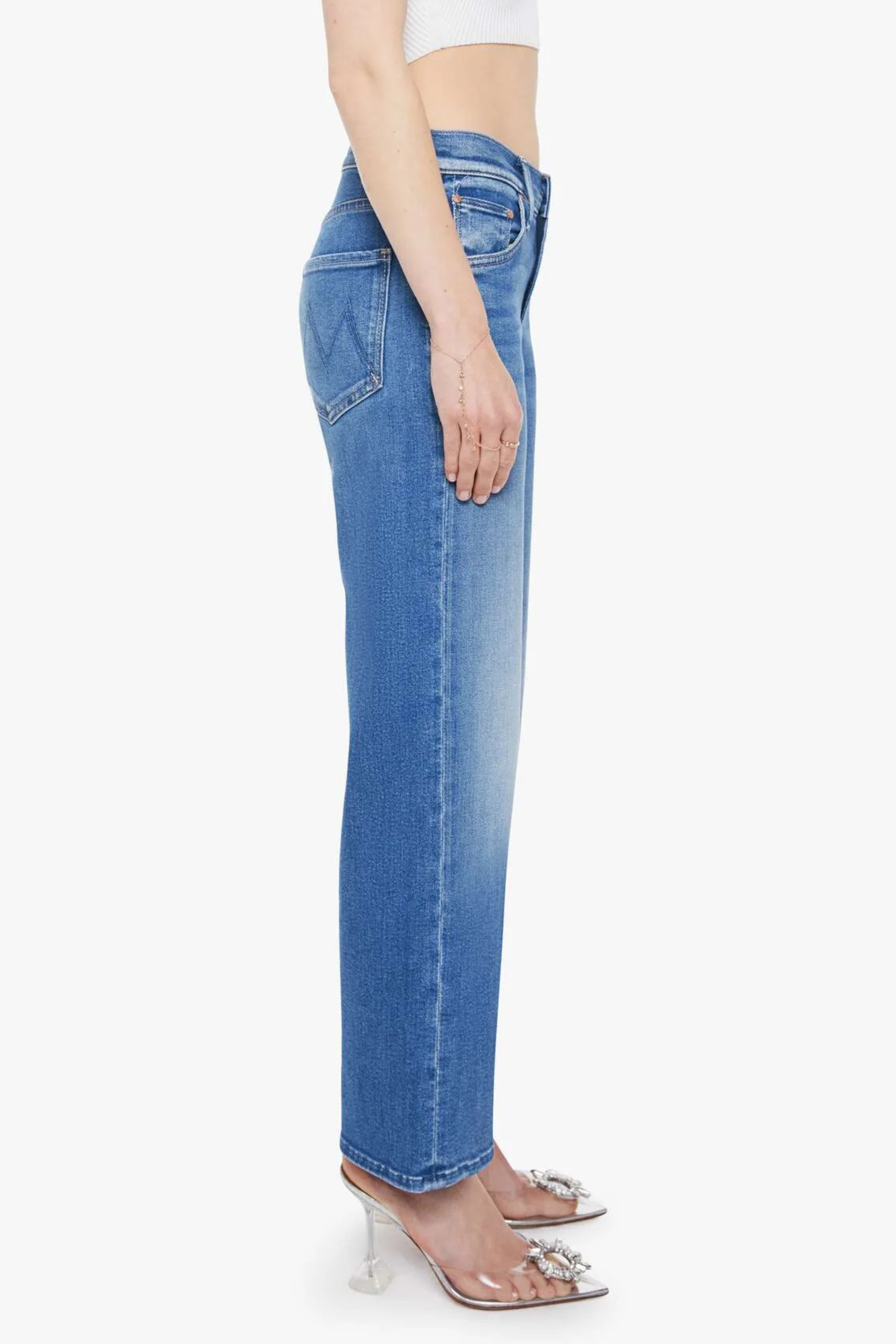 Mother Mid Rise Rambler Zip Ankle in Piece