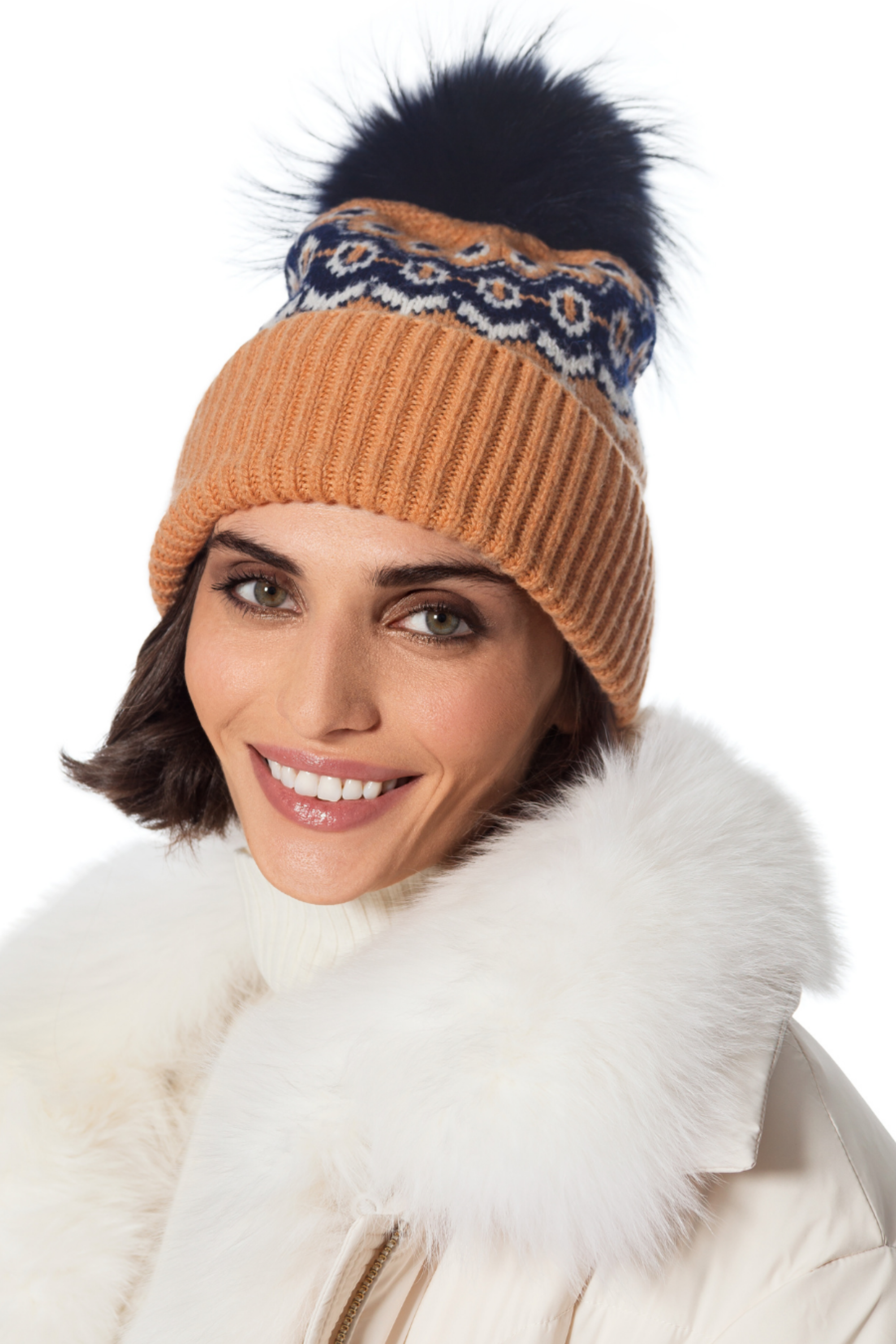 Linda Richards Nordic Knit PomPom Hat