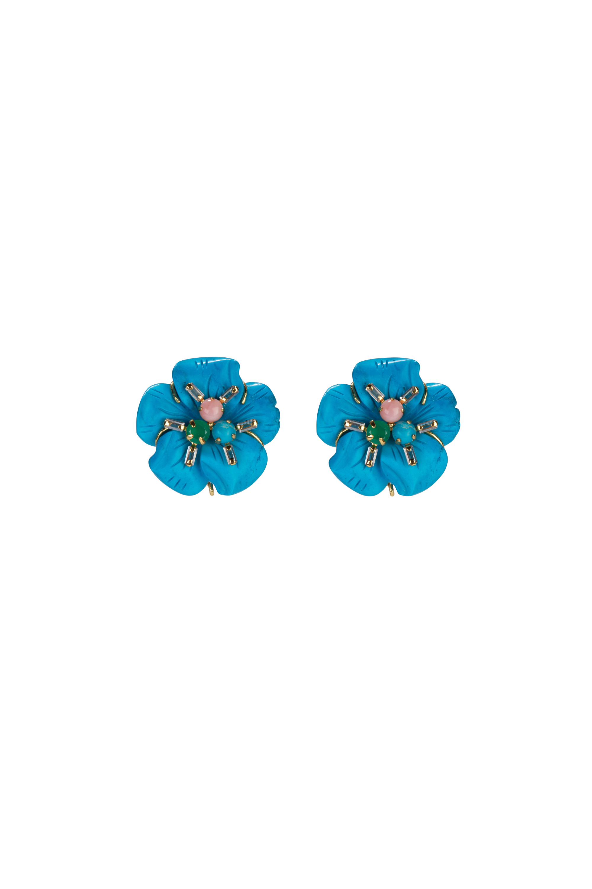 Bounkit Carved Flower Earring