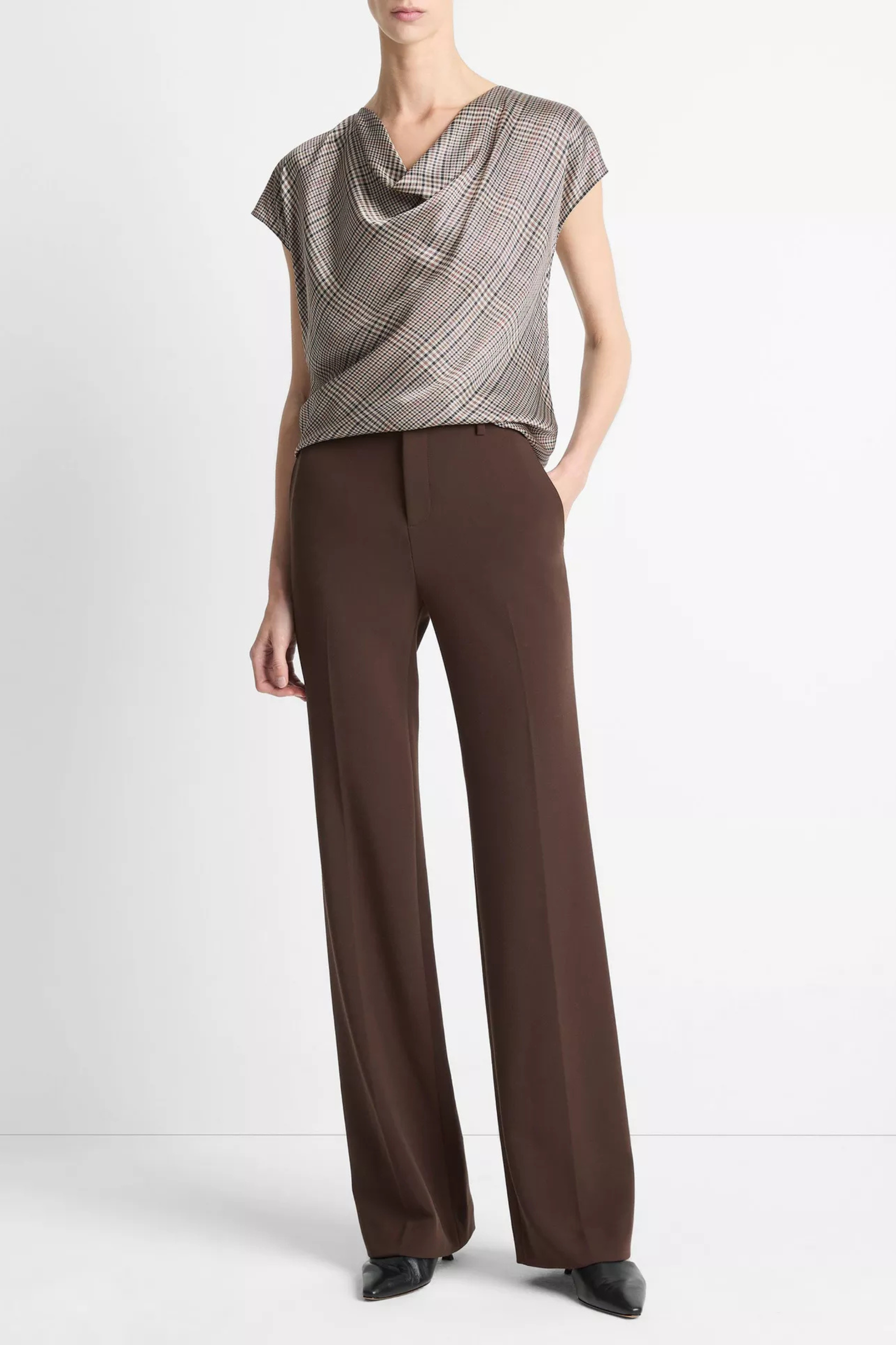 Vince Mid Rise Tailored Flare Pant