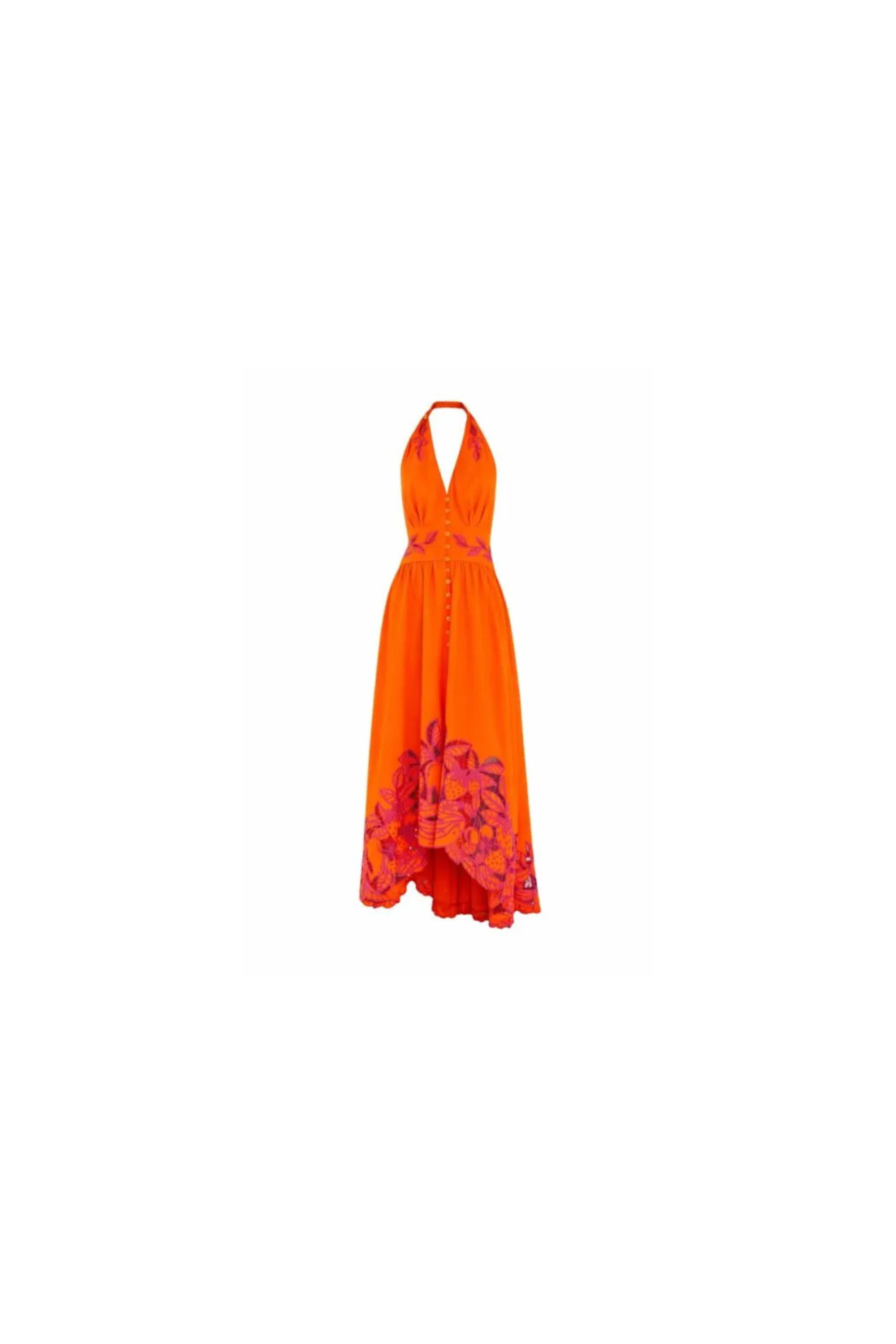 Farm Rio Fruit Richiliuer Buttoned Maxi Dress
