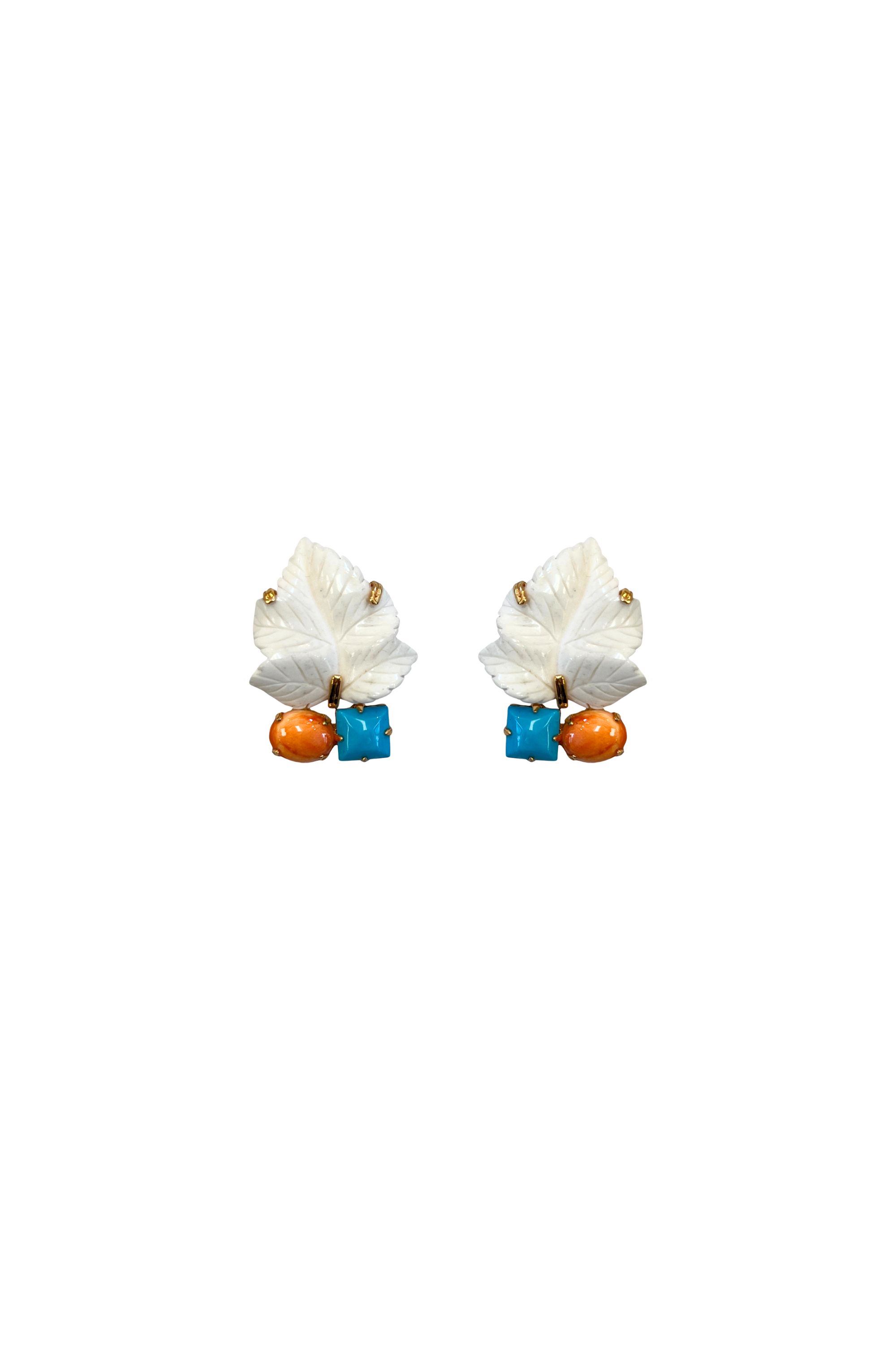 Bounkit Leaf Duo Stone Earring