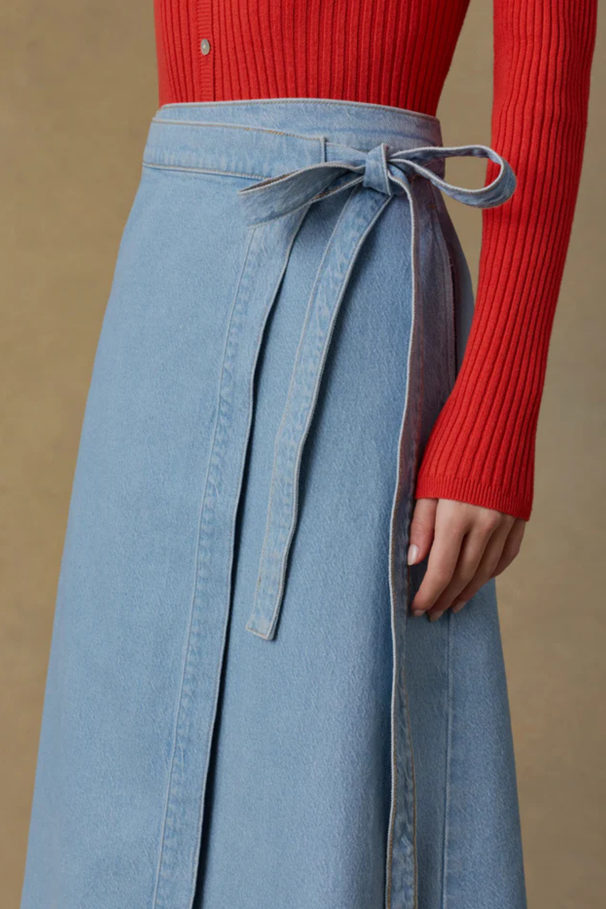 Faherty Solstice Denim Wrap Skirt