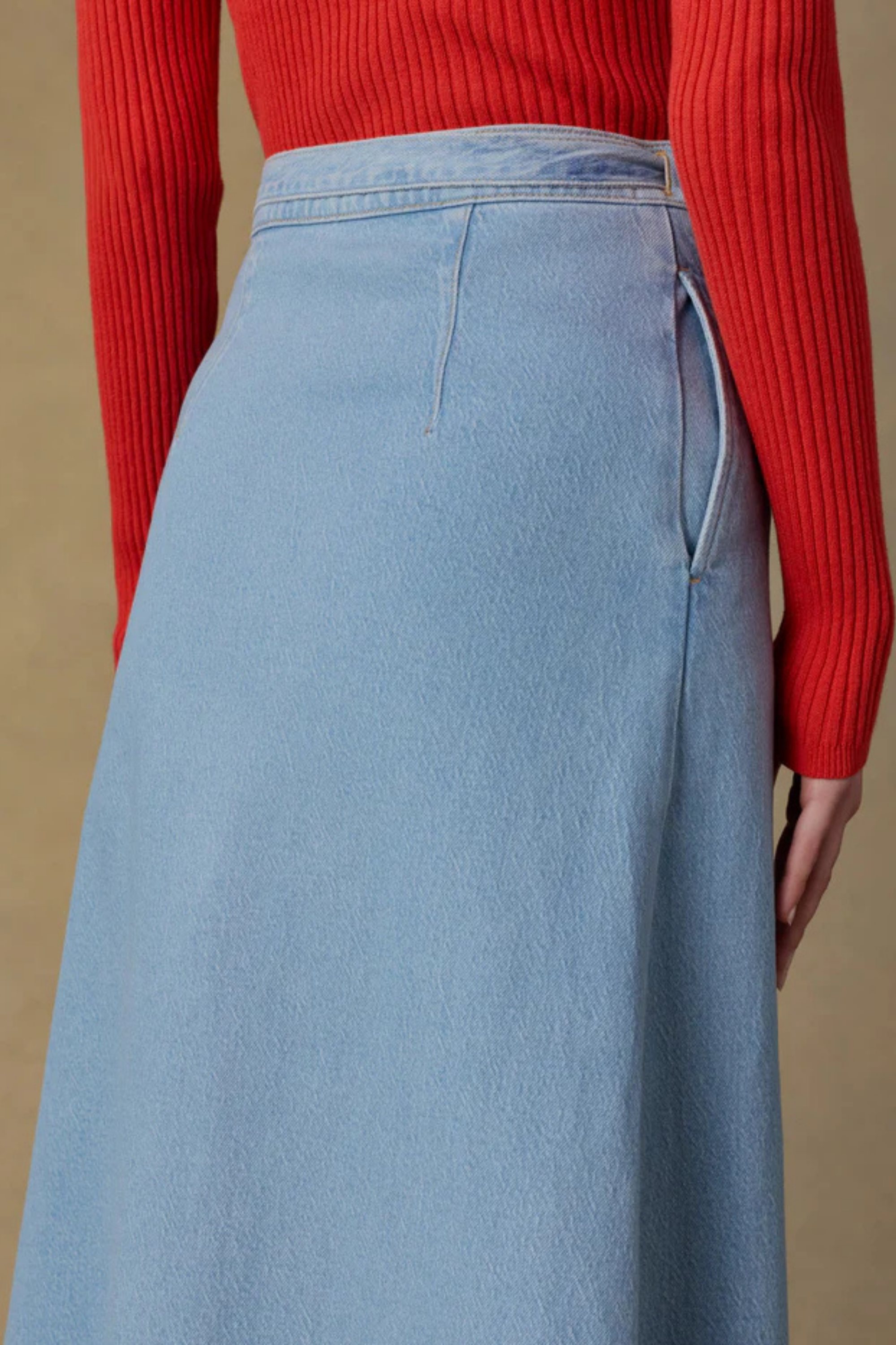 Faherty Solstice Denim Wrap Skirt