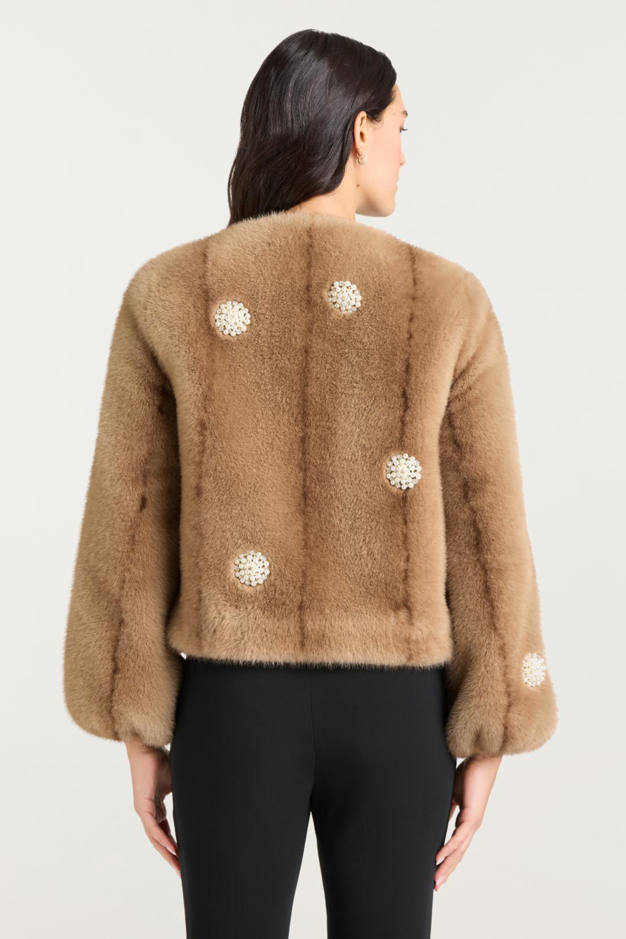 Cinq a Sept Pearl Faux Mink Benson Coat