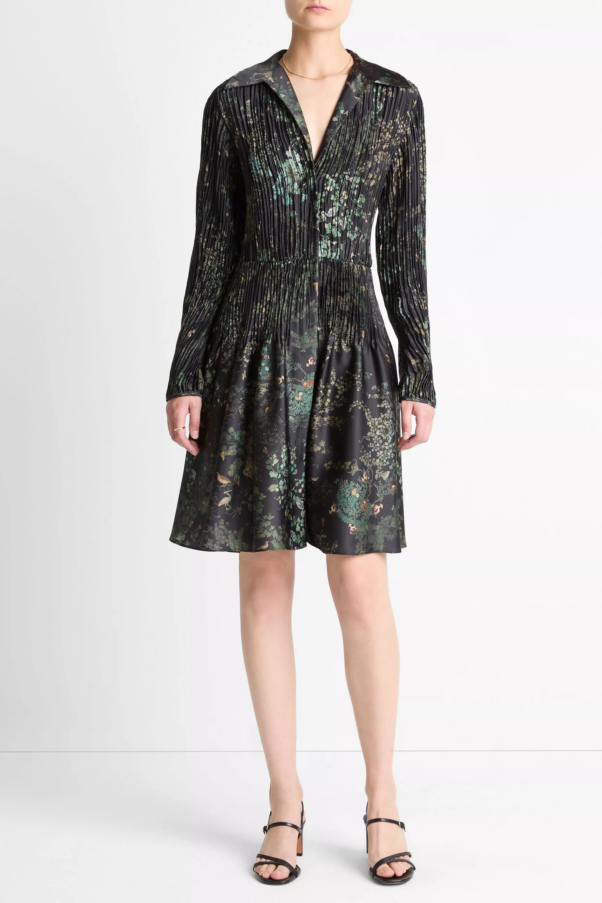 Vince Grape Vine Crushed L/S Shirt Dress