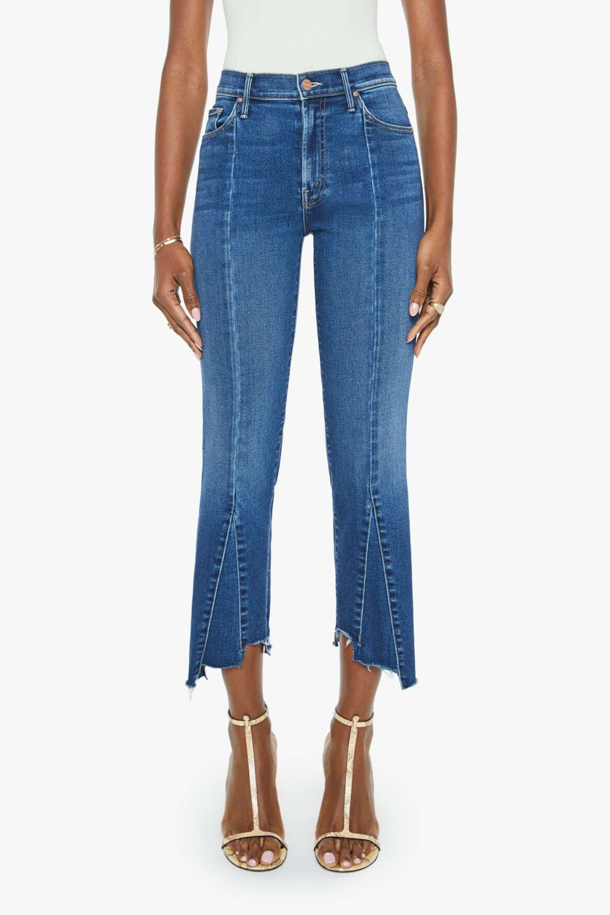 Mother Insider Crop Pointy Fray Scorchin