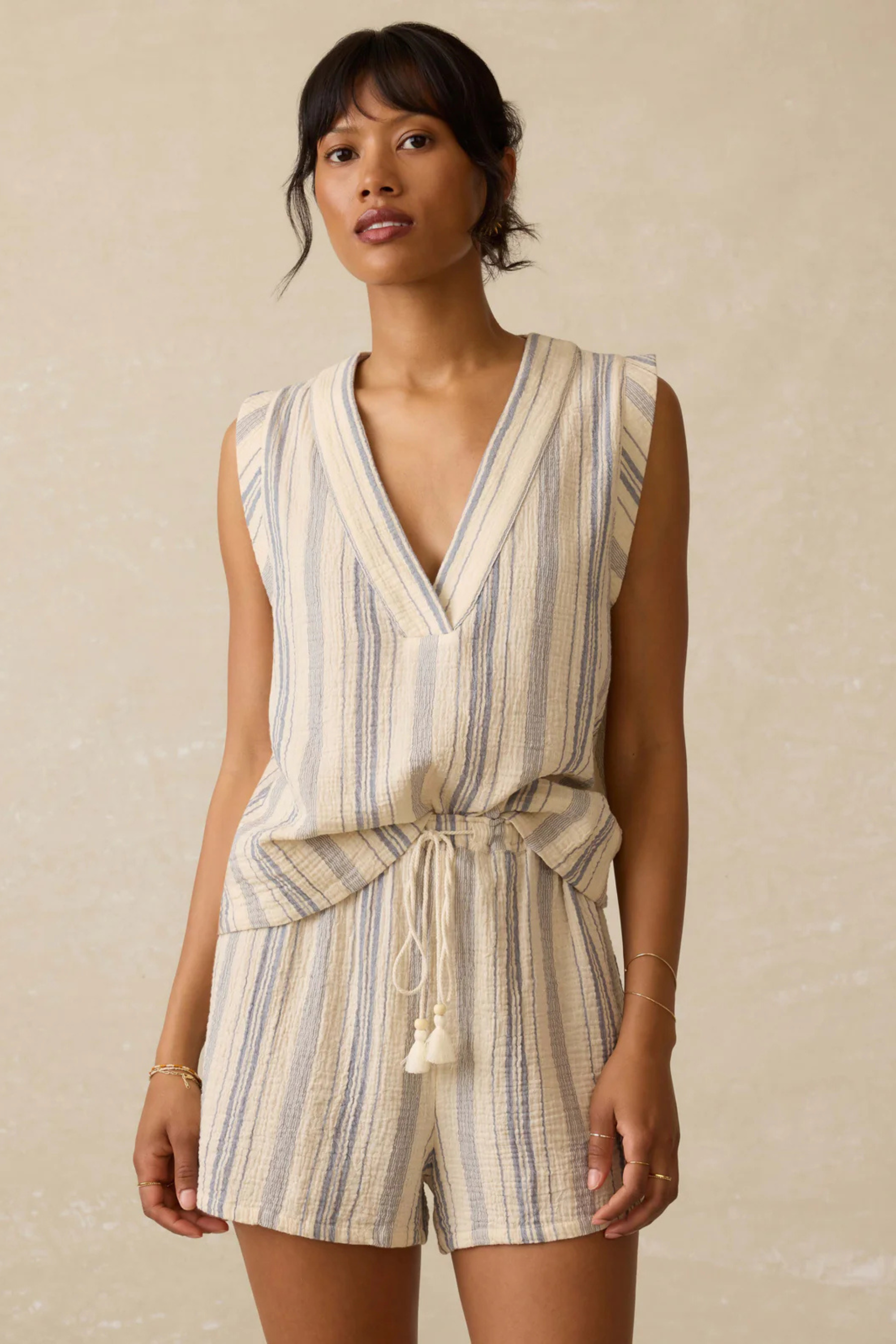 Faherty Cotton Gauze Sleeveless Popover