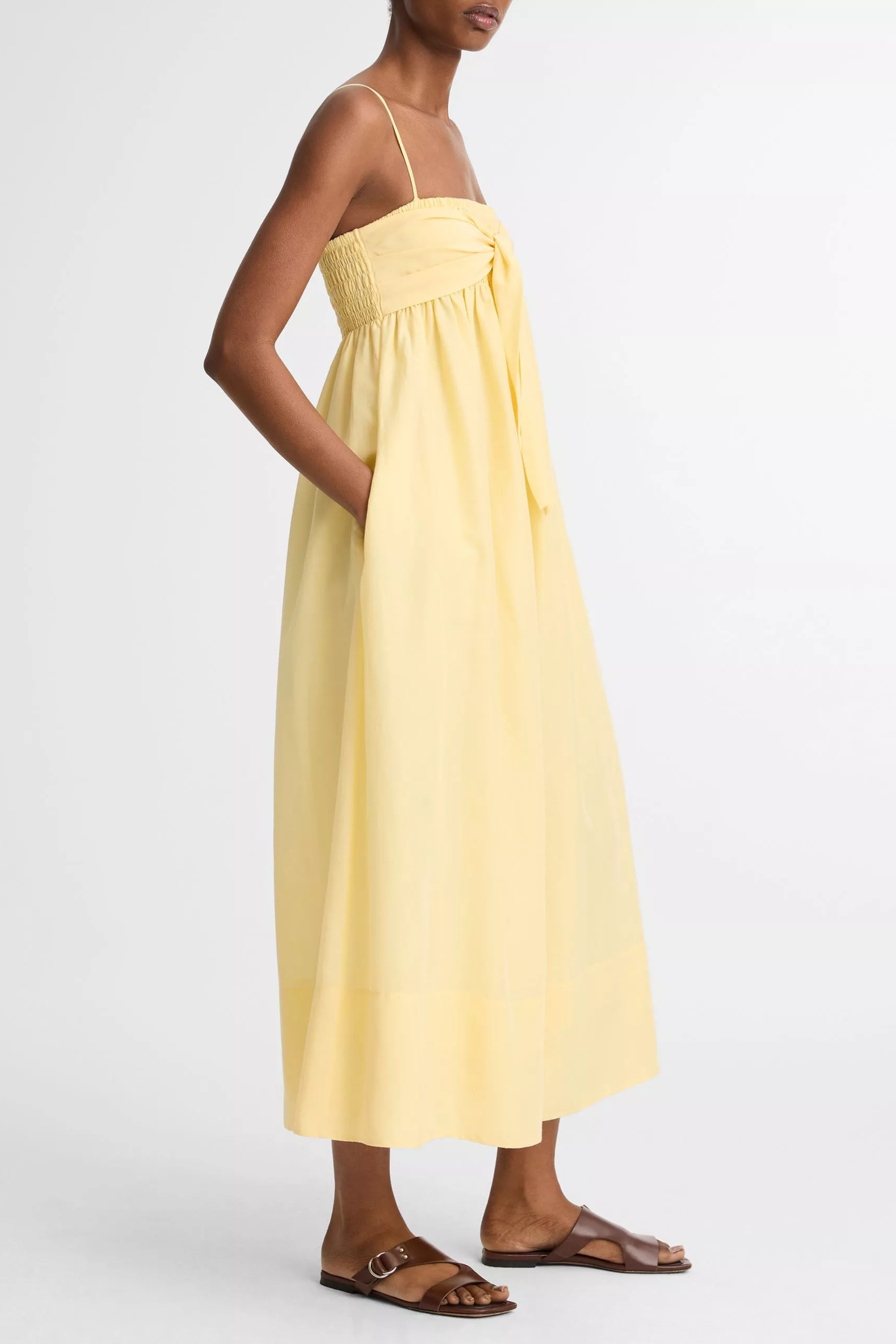 Vince Tie Smocked Cami Dress