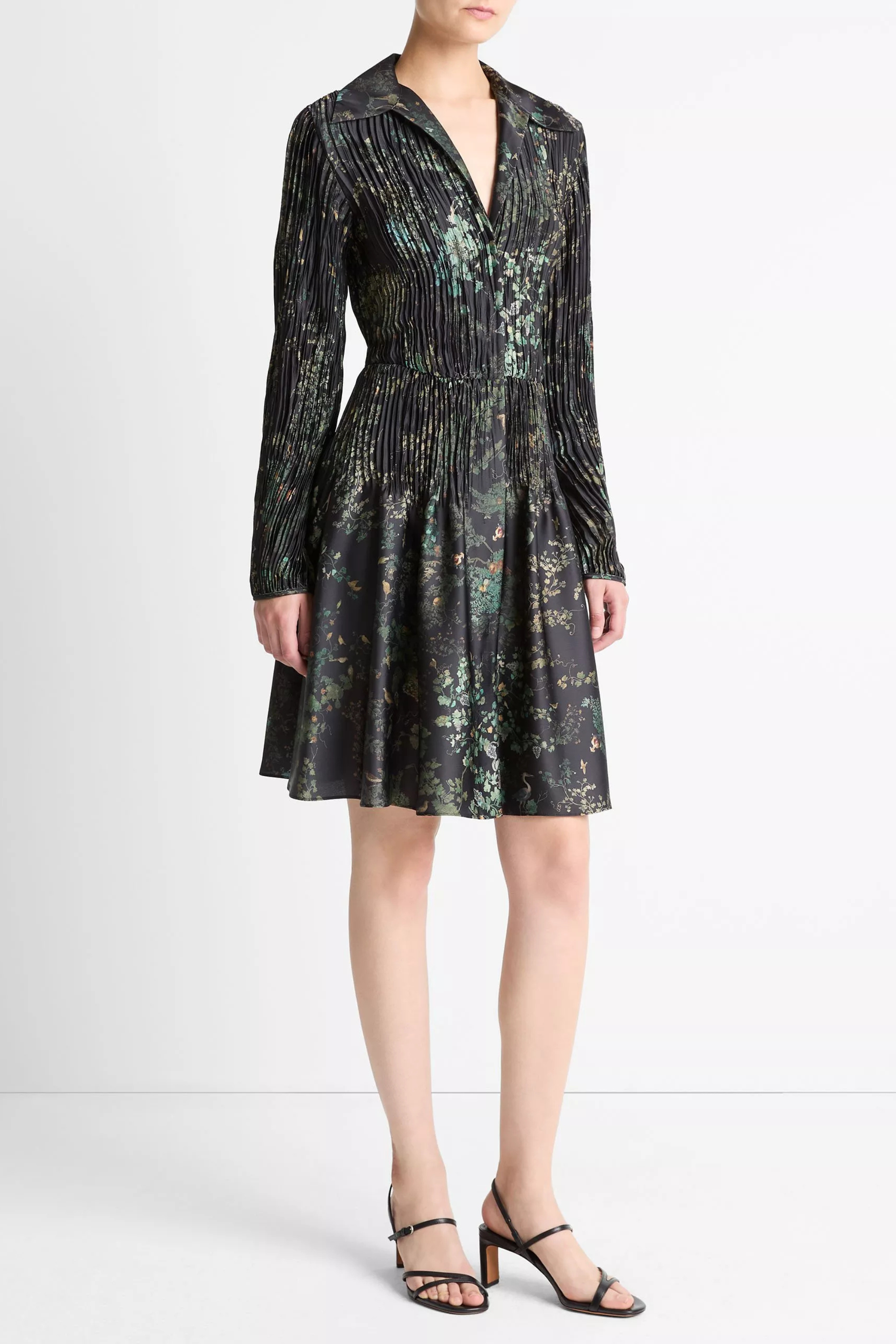 Vince Grape Vine Crushed L/S Shirt Dress