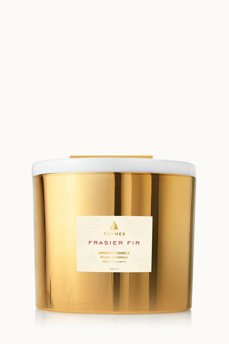 Thymes Frasier Fir 3-wick Gold