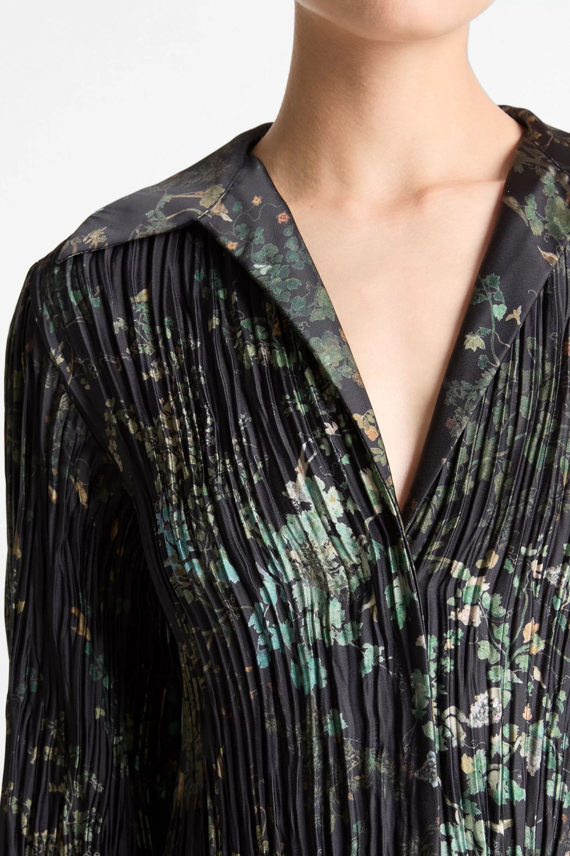 Vince Grape Vine Crushed L/S Shirt Dress