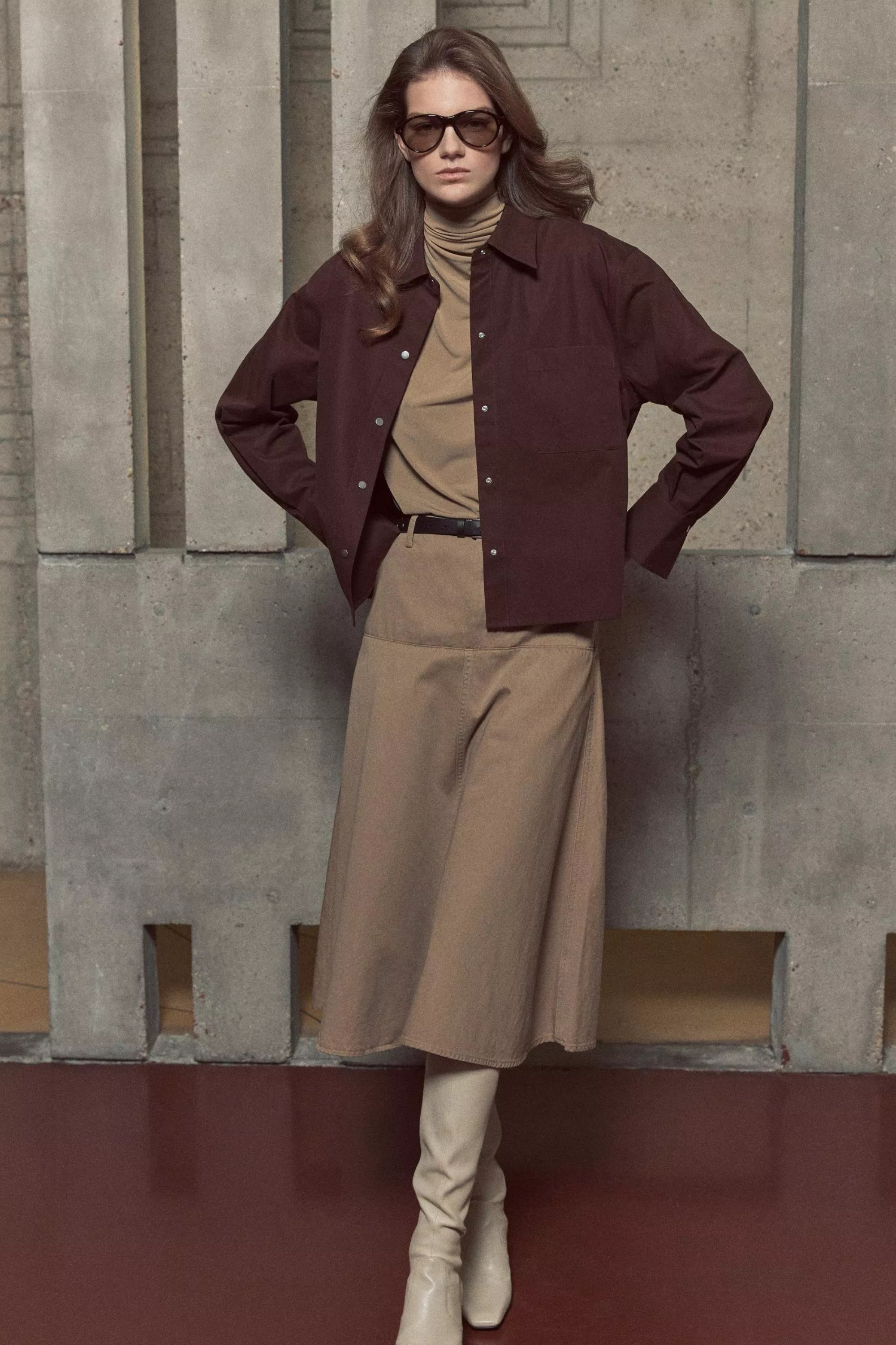 Vince Long Sleeve Draped Cowl Blouse