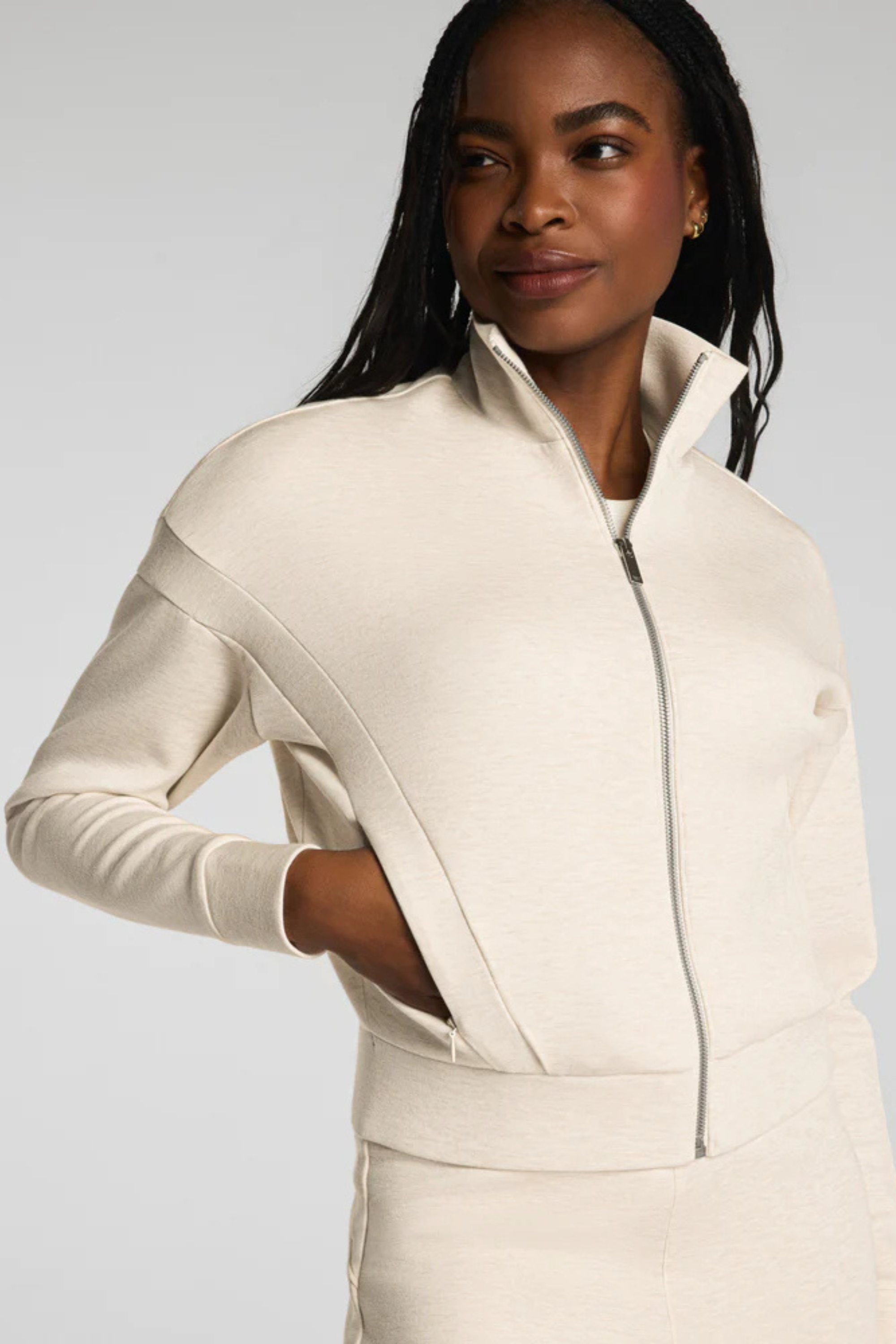 Spanx AirEssentials Track Jacket Oatmeal