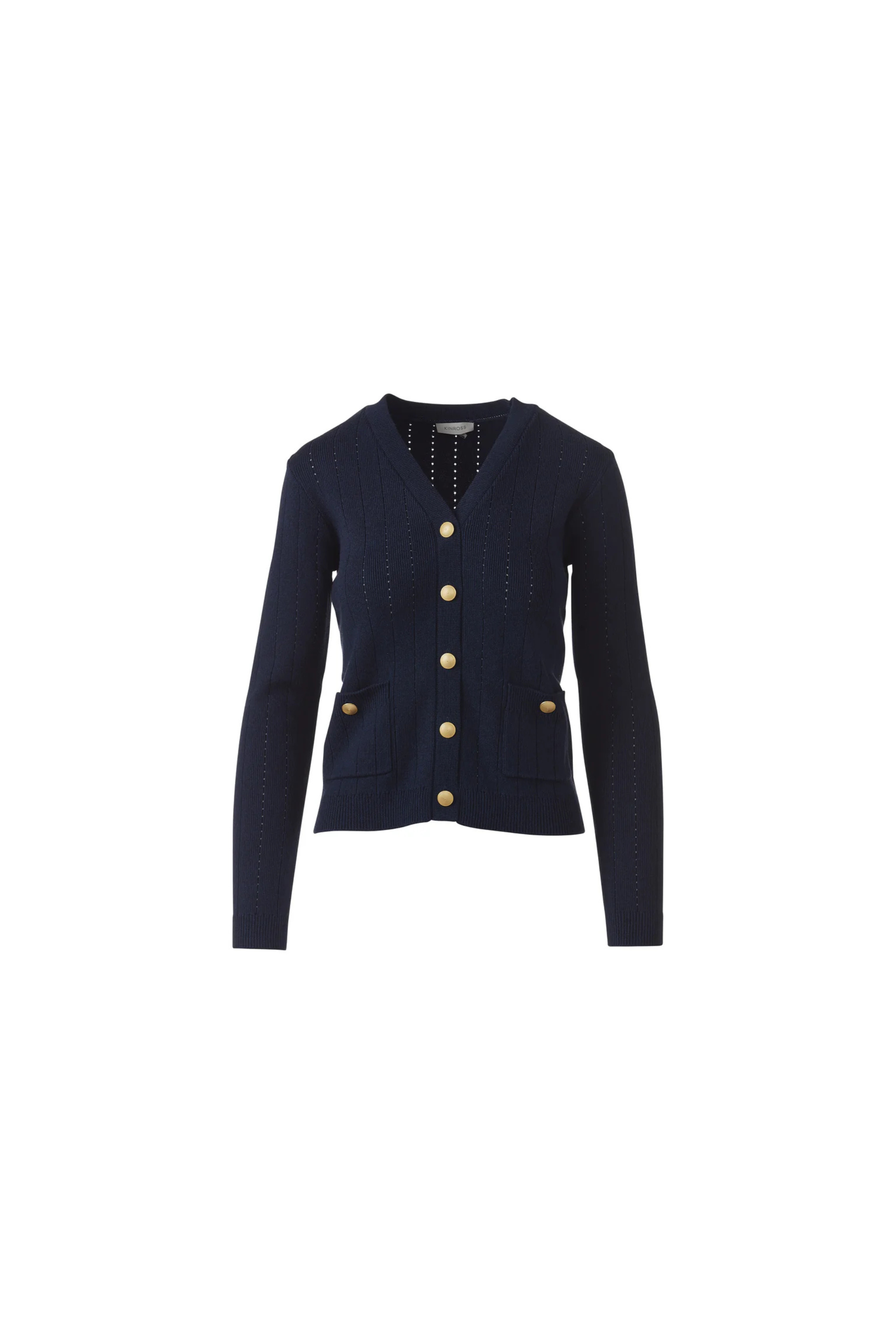 Kinross Rib Button Front Vee