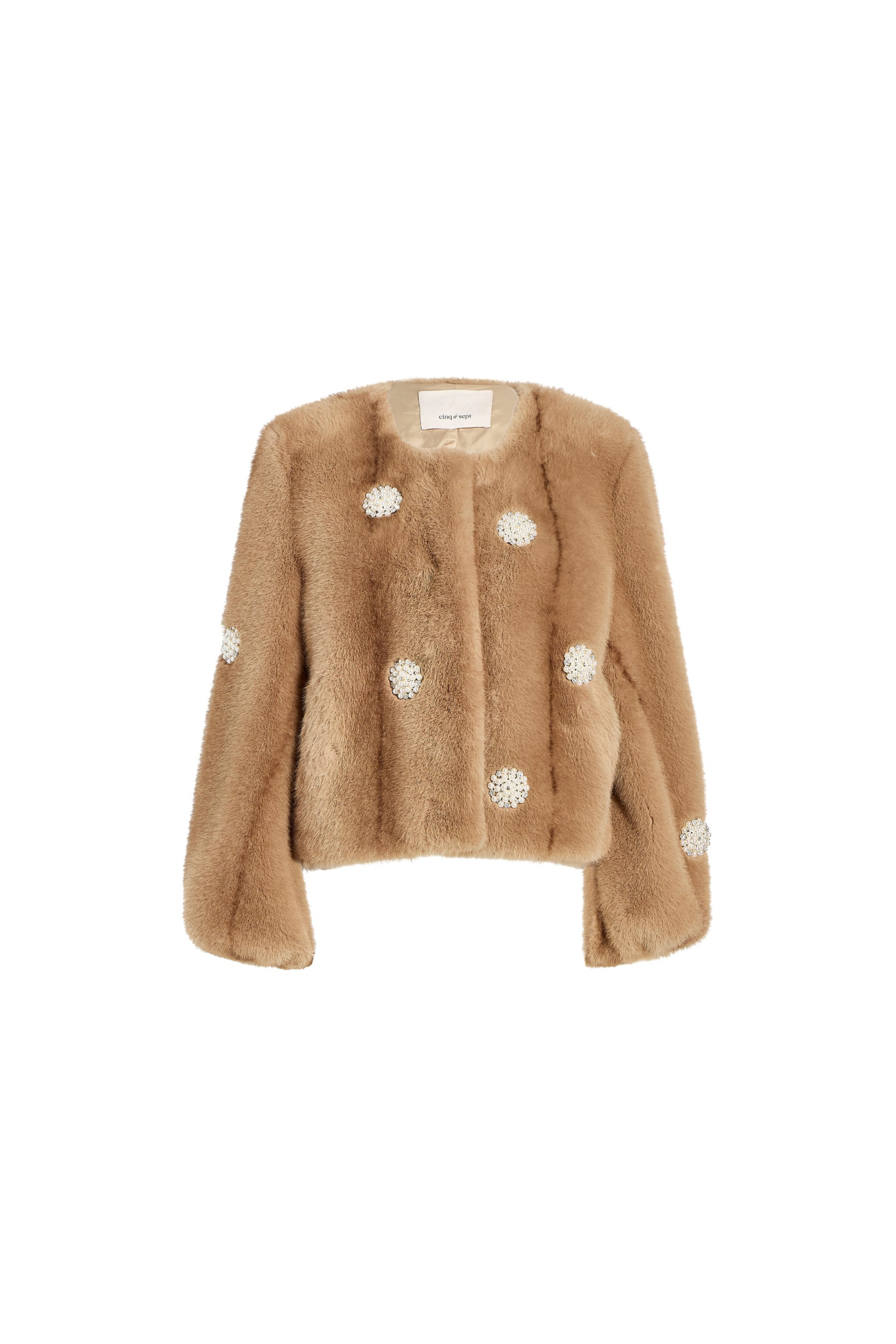 Cinq a Sept Pearl Faux Mink Benson Coat