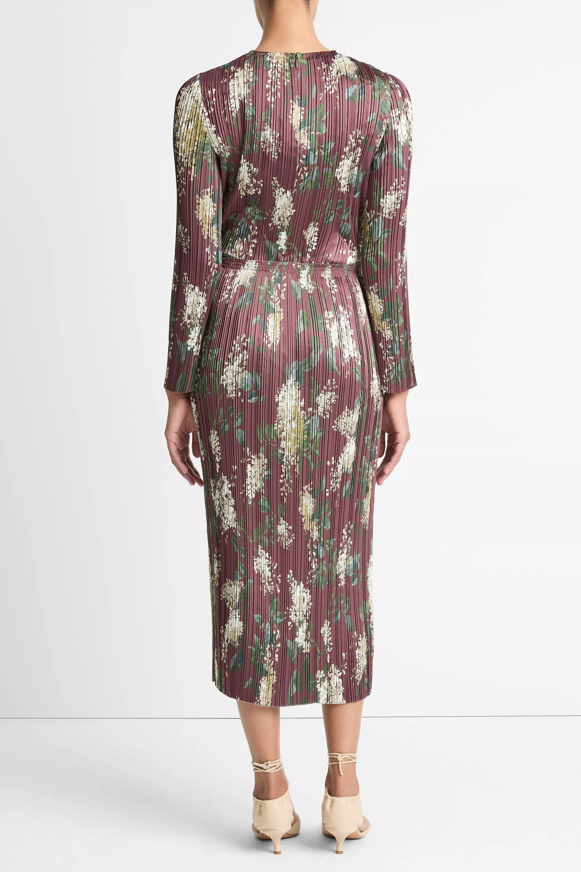 Vince Lilac Print Micro Pleated Skirt