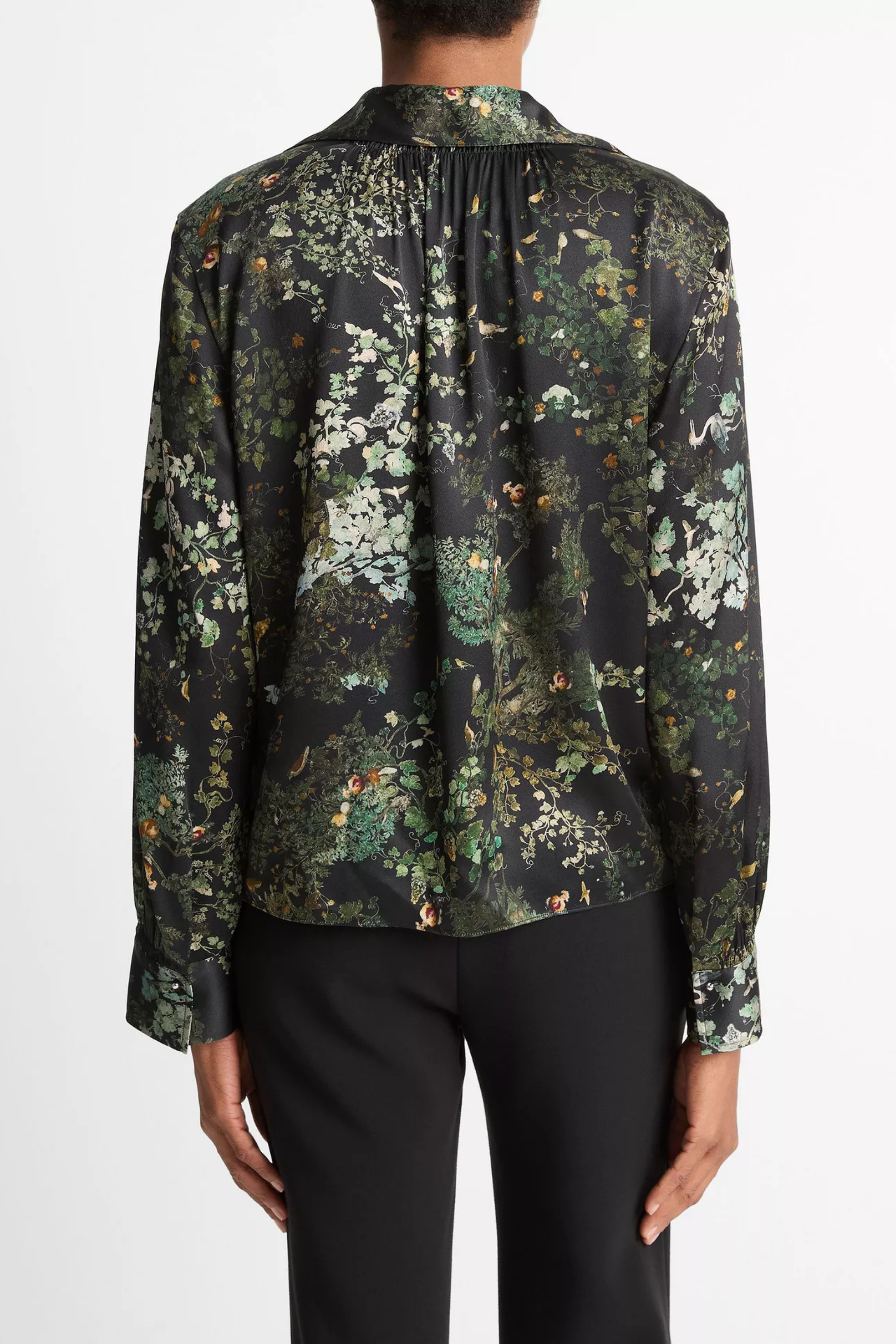 Vince Grape Vine Smocked L/S Blouse