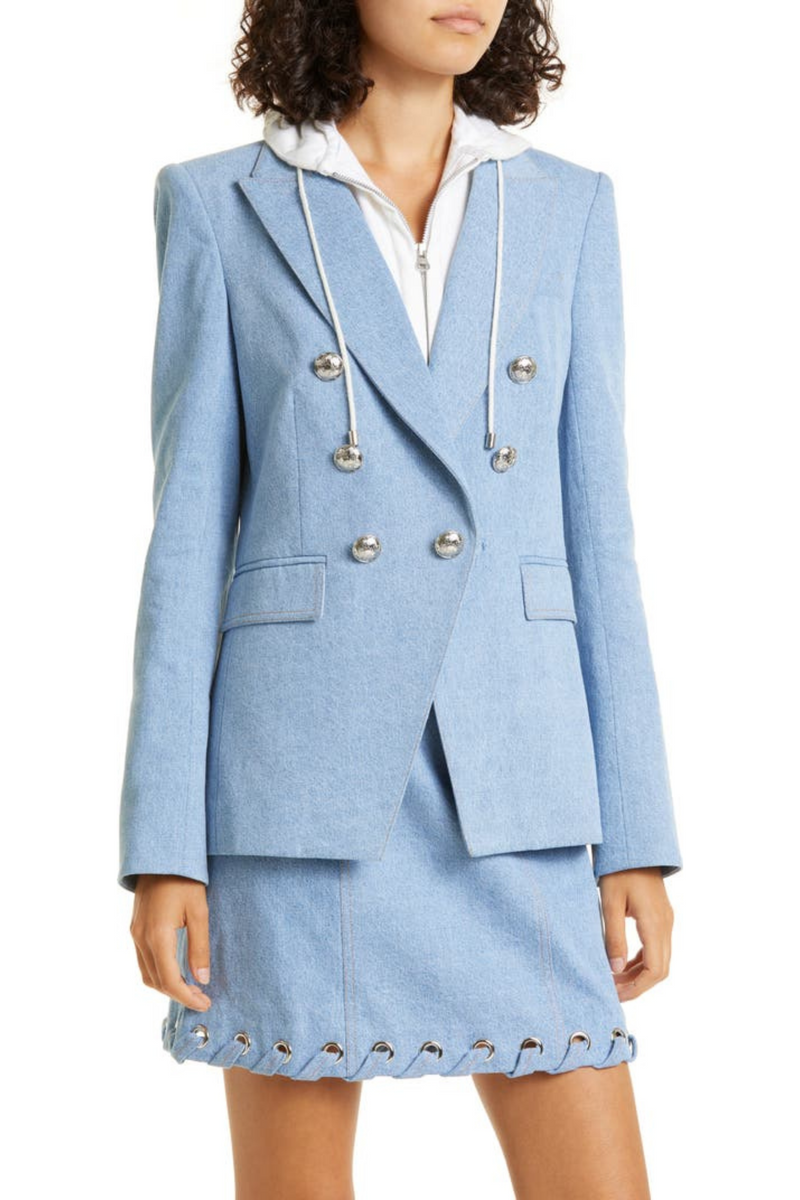 Veronica Beard Miller Dickey Jacket Denim Blue