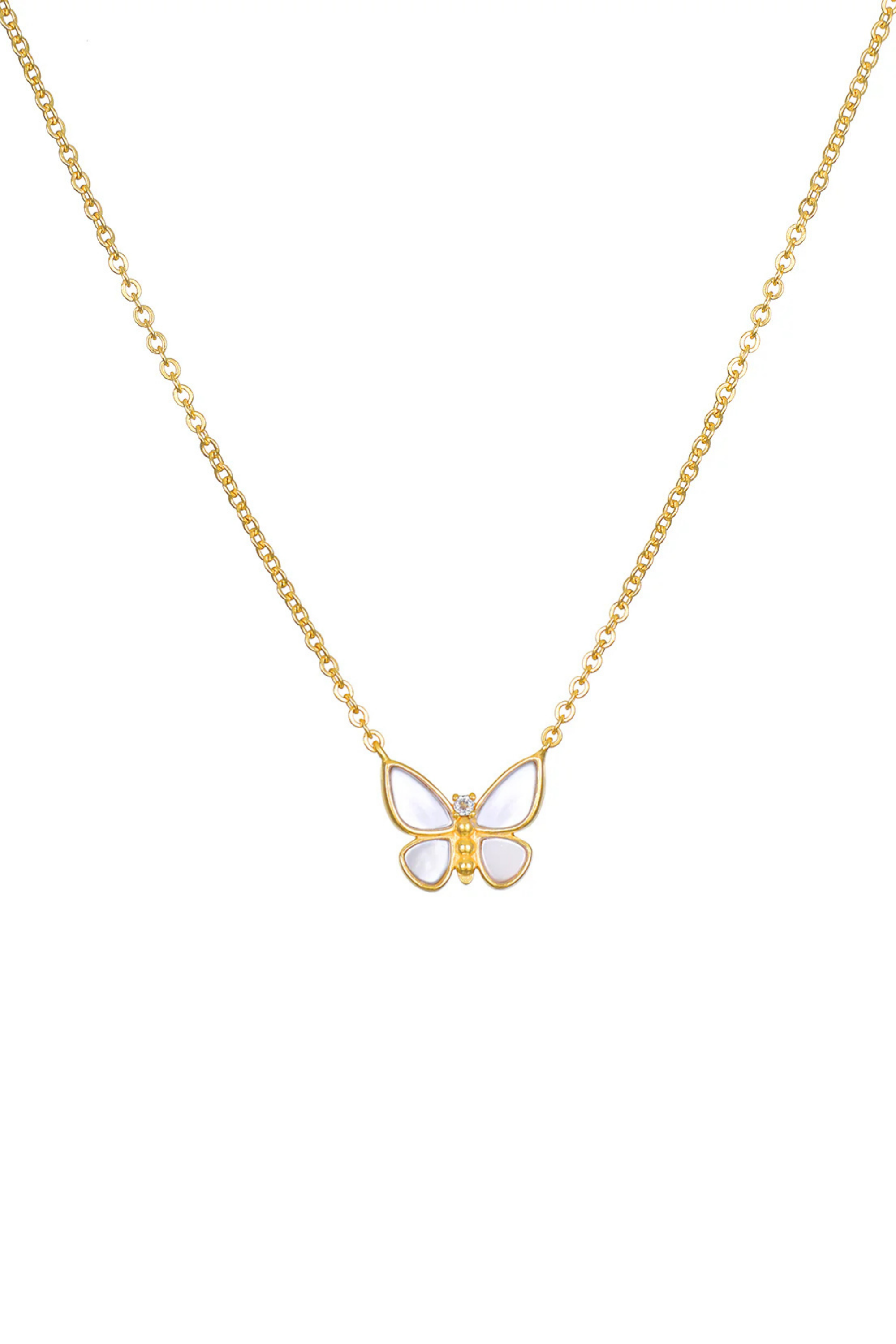 Satya 16" MOP Butterfly Necklace