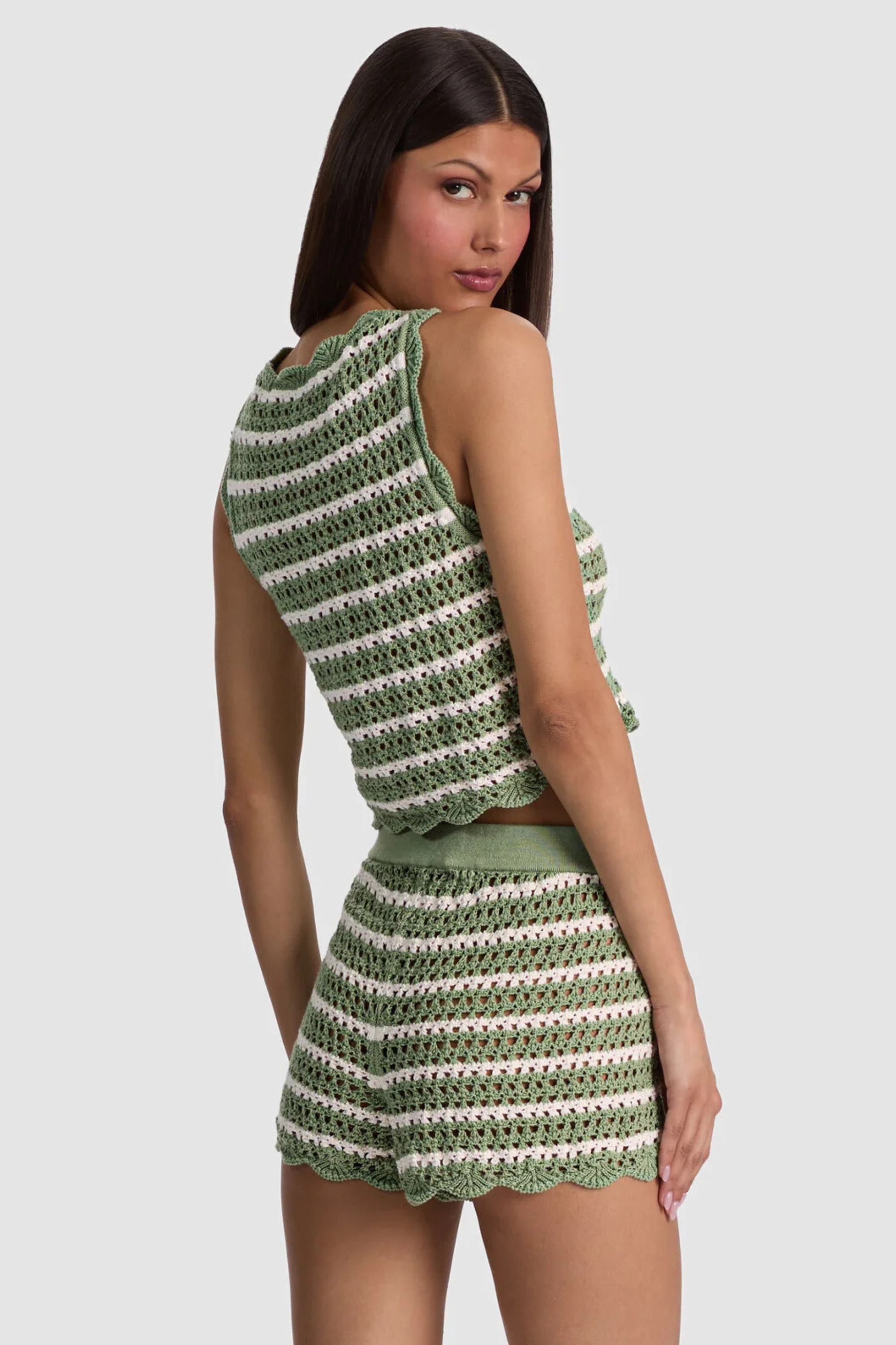 Alice + Olivia Amity Pointelle Crochet Tank