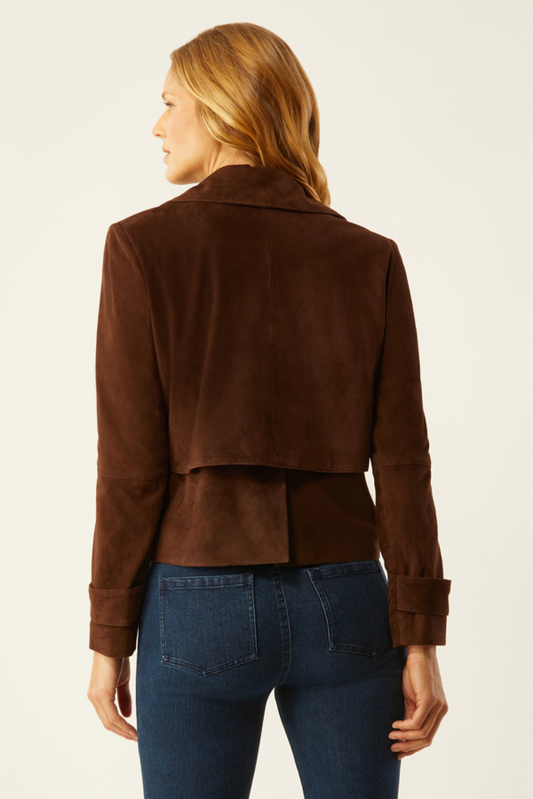 Ecru Suede Short Trench