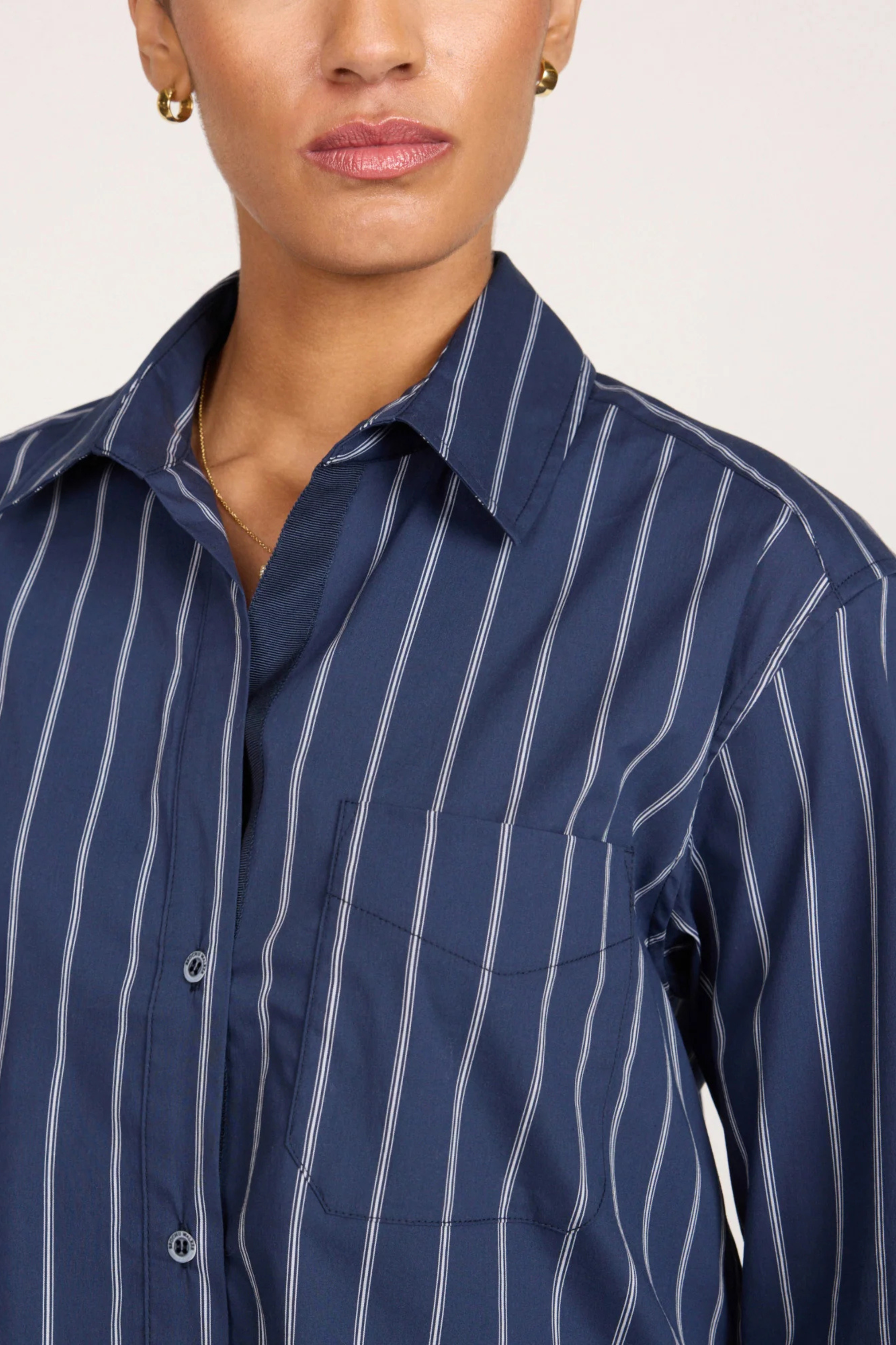 Brochu Walker Everyday Cropped Shirt in Hartford Stripe