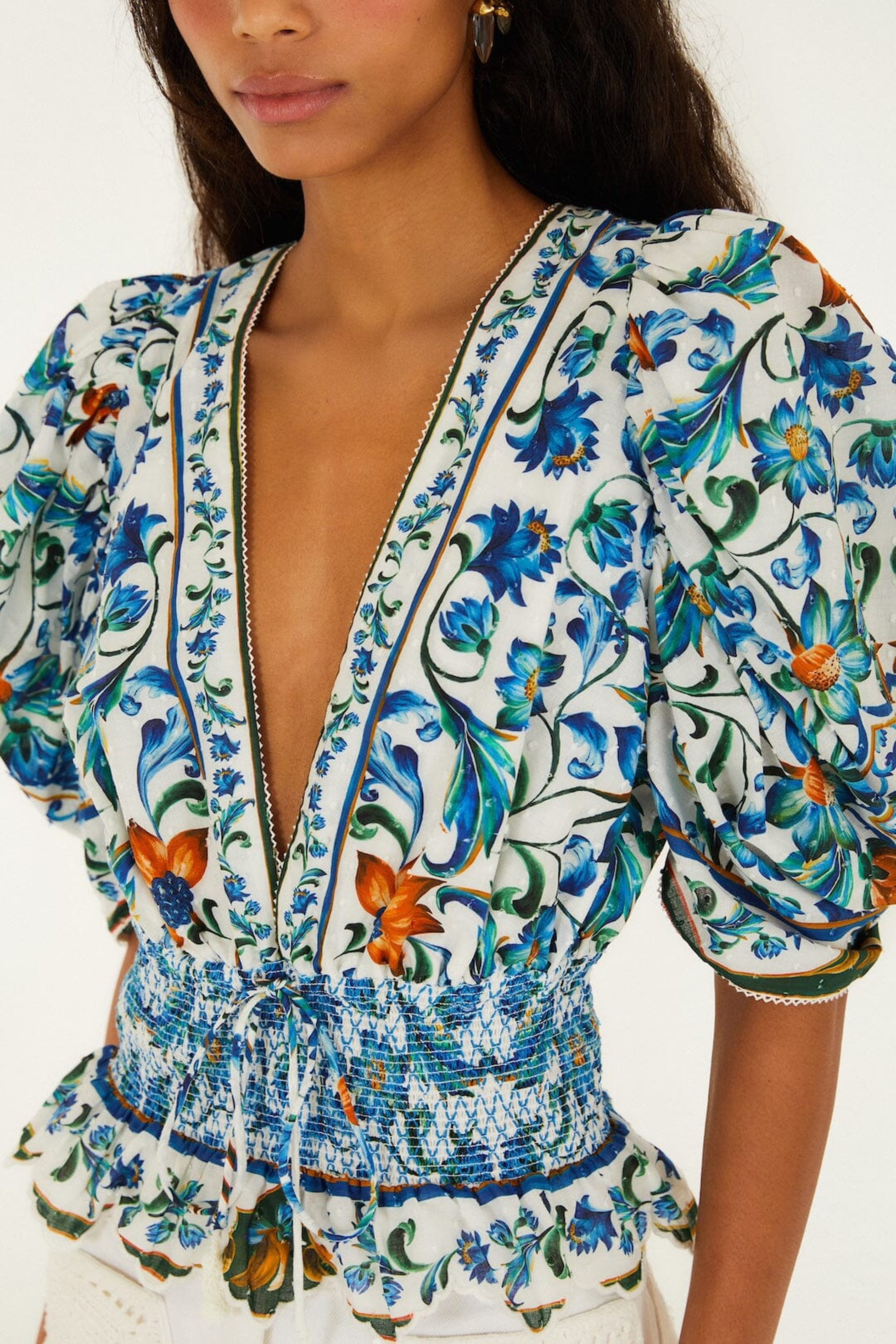 Farm Rio Flora Tile Blouse