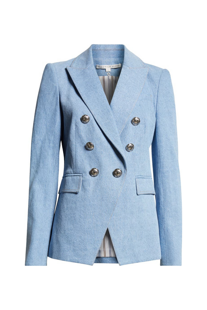 Veronica Beard Miller Dickey Jacket Denim Blue