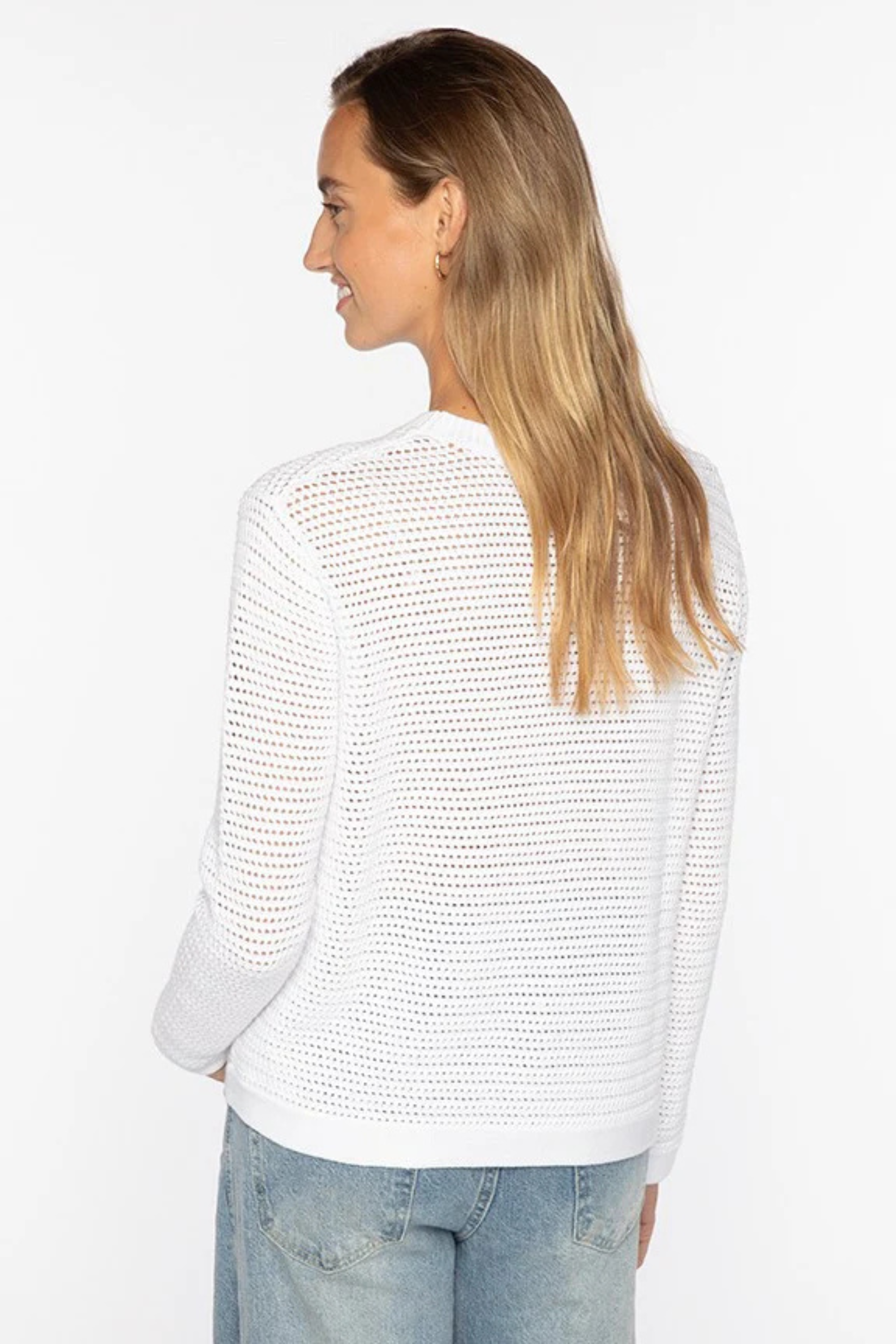 Kinross Openwork Crew Sweater