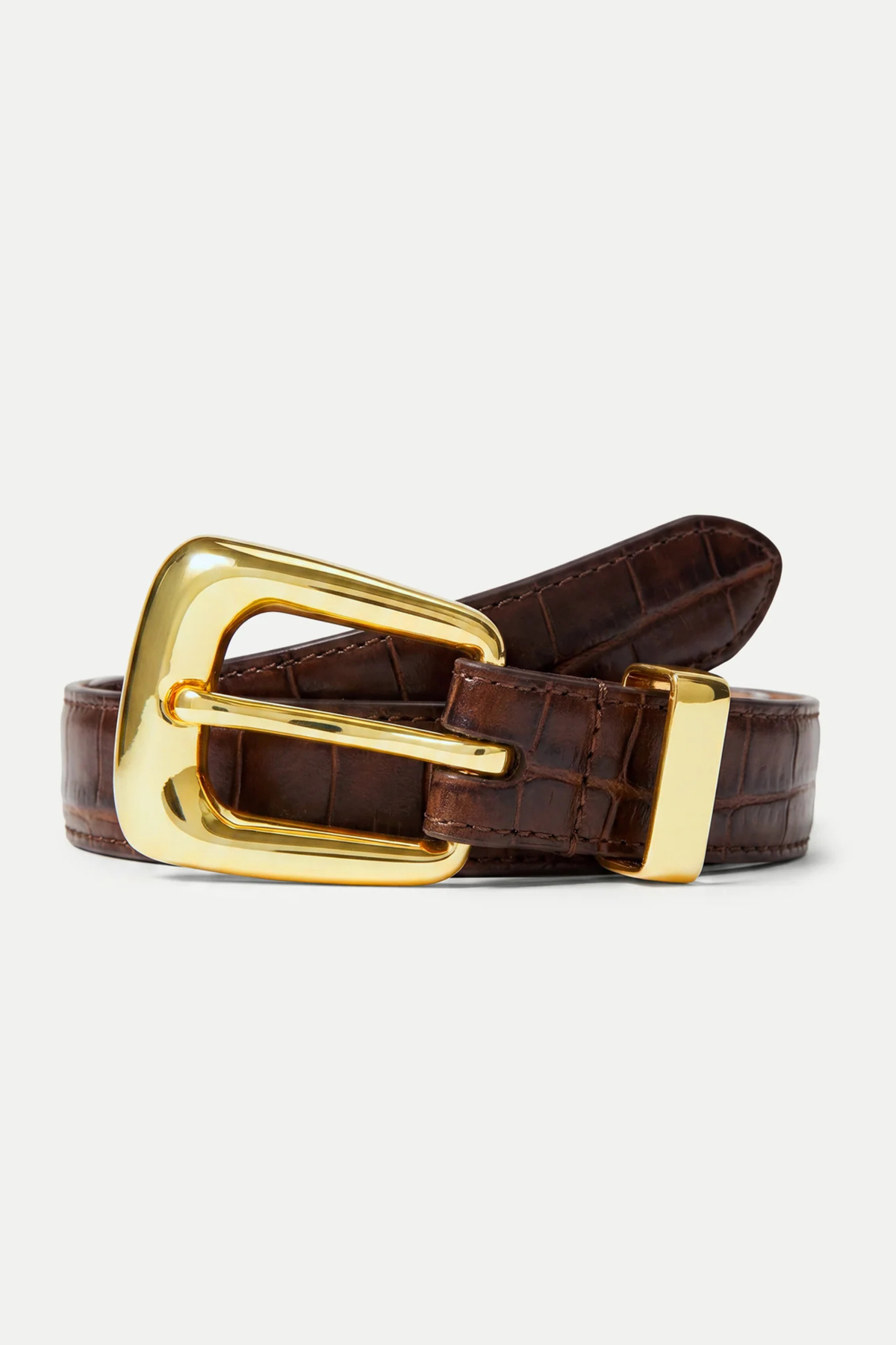 Veronica Beard Small Croc Embossed Arch Belt