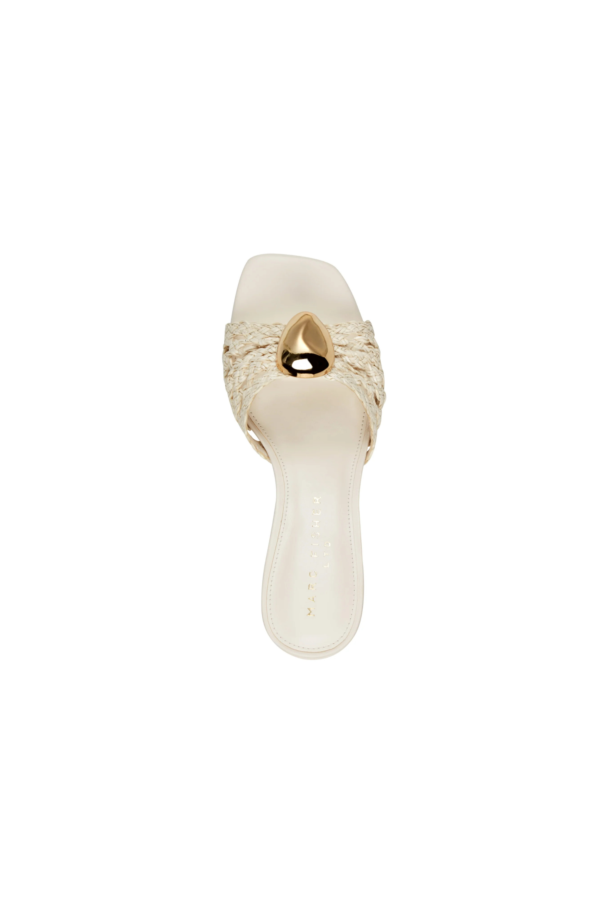 Marc Fisher Farrel Woven Block Heel in Ivory