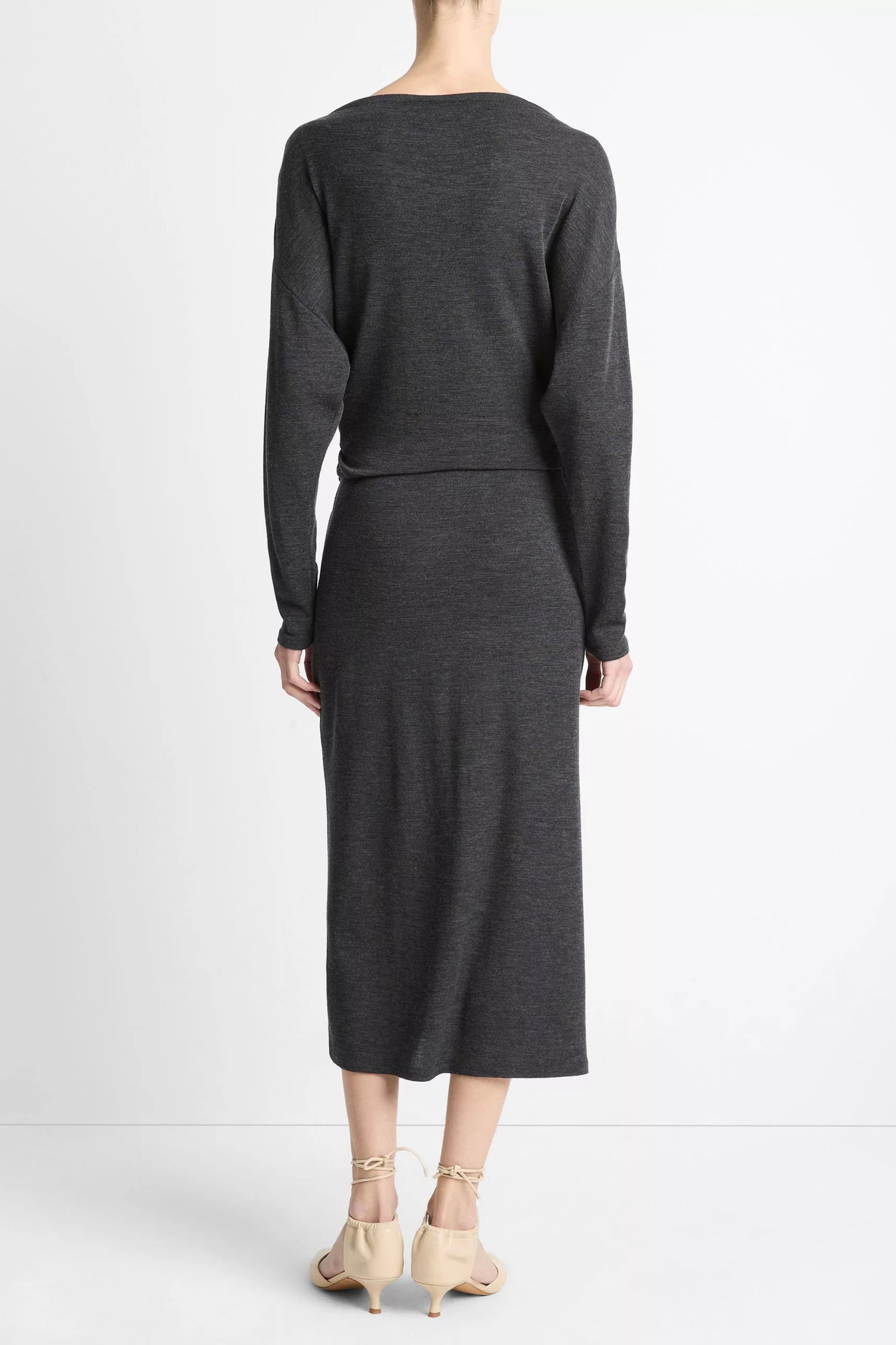 Vince Waist Draped Midi Skirt