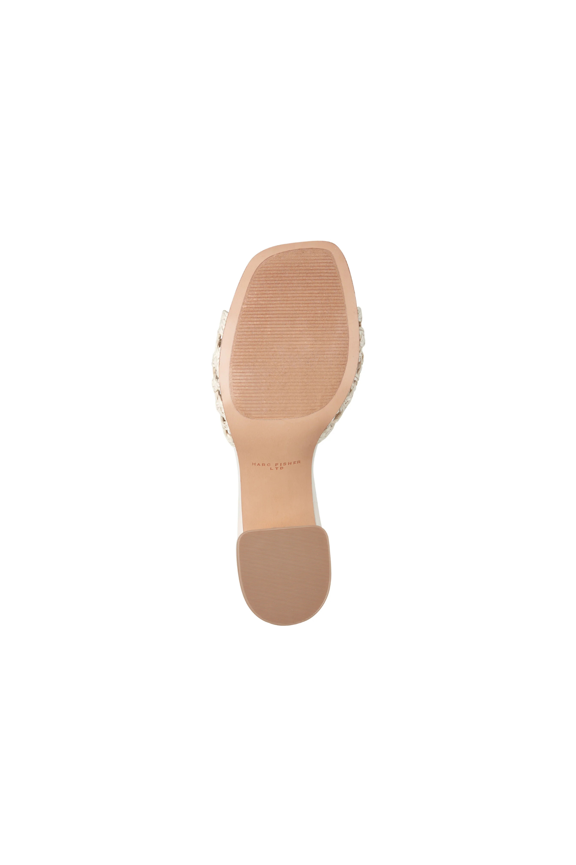 Marc Fisher Farrel Woven Block Heel in Ivory