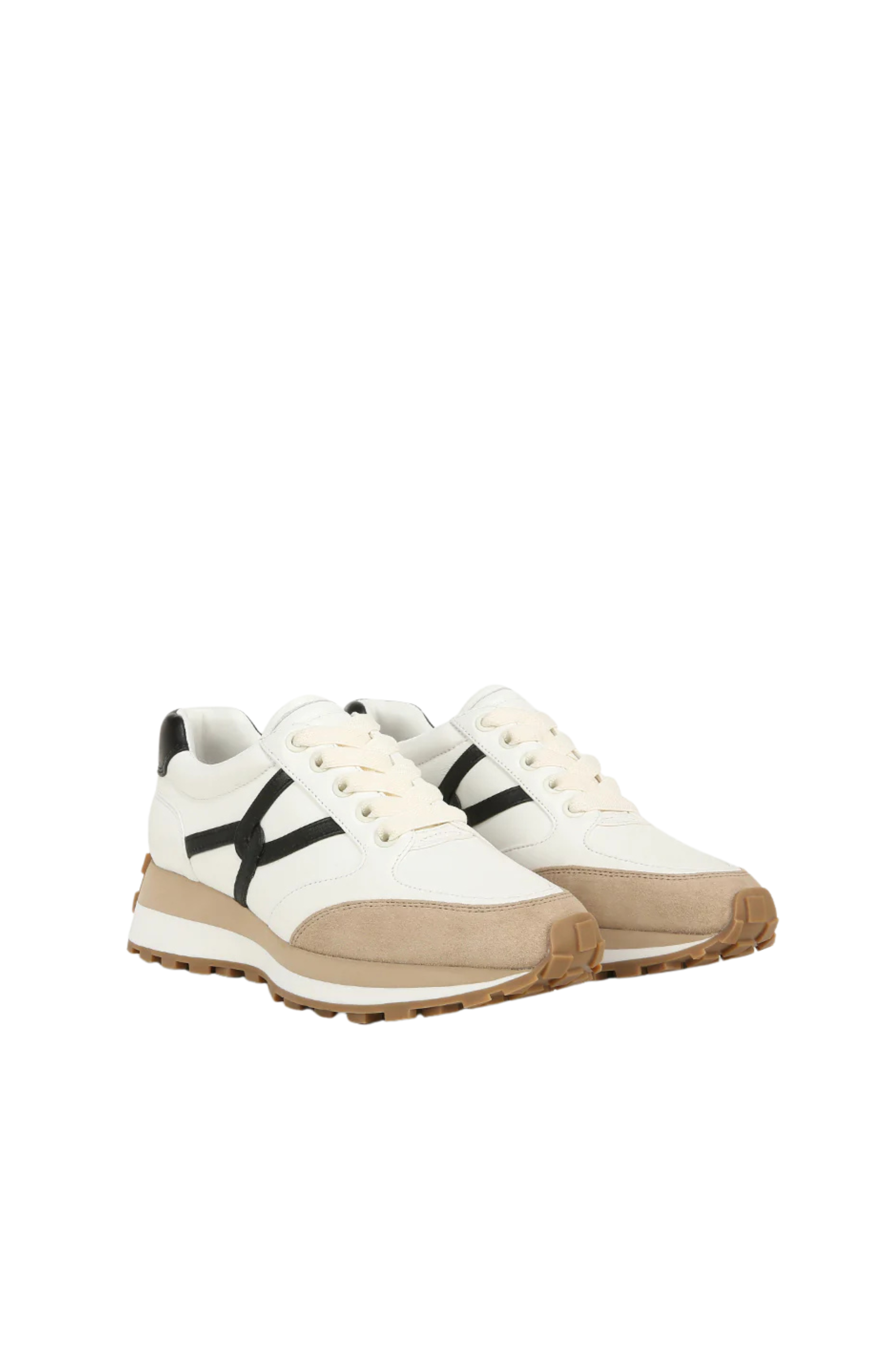 Veronica Beard Valentina Sneaker in Coconut/Black