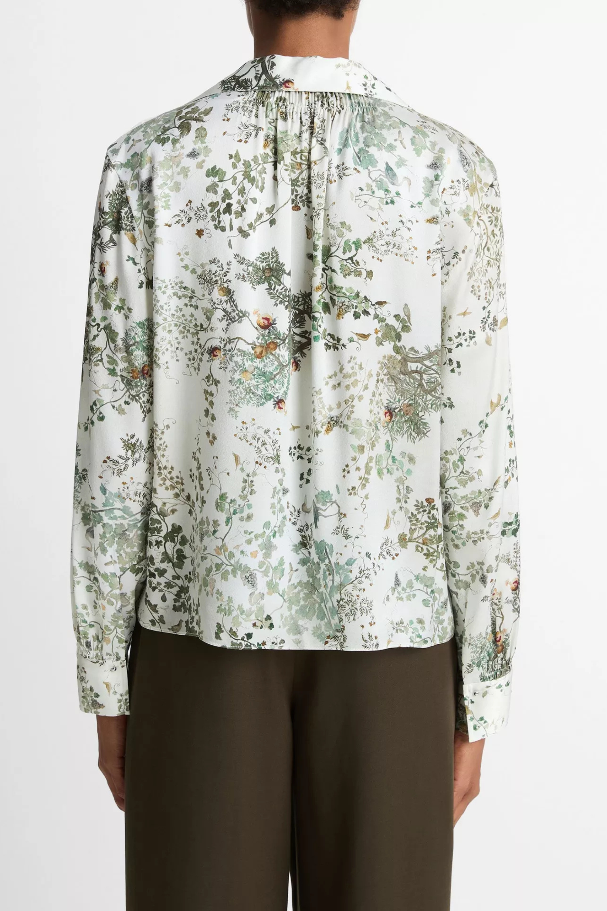 Vince Grape Vine Smocked L/S Blouse