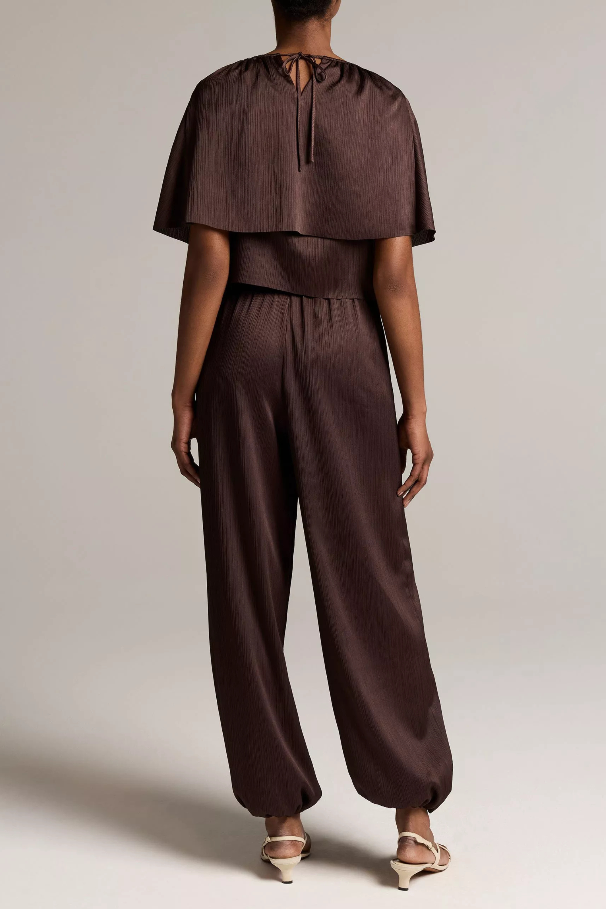 Vince Mid Waist Plisse Crinkle Pant